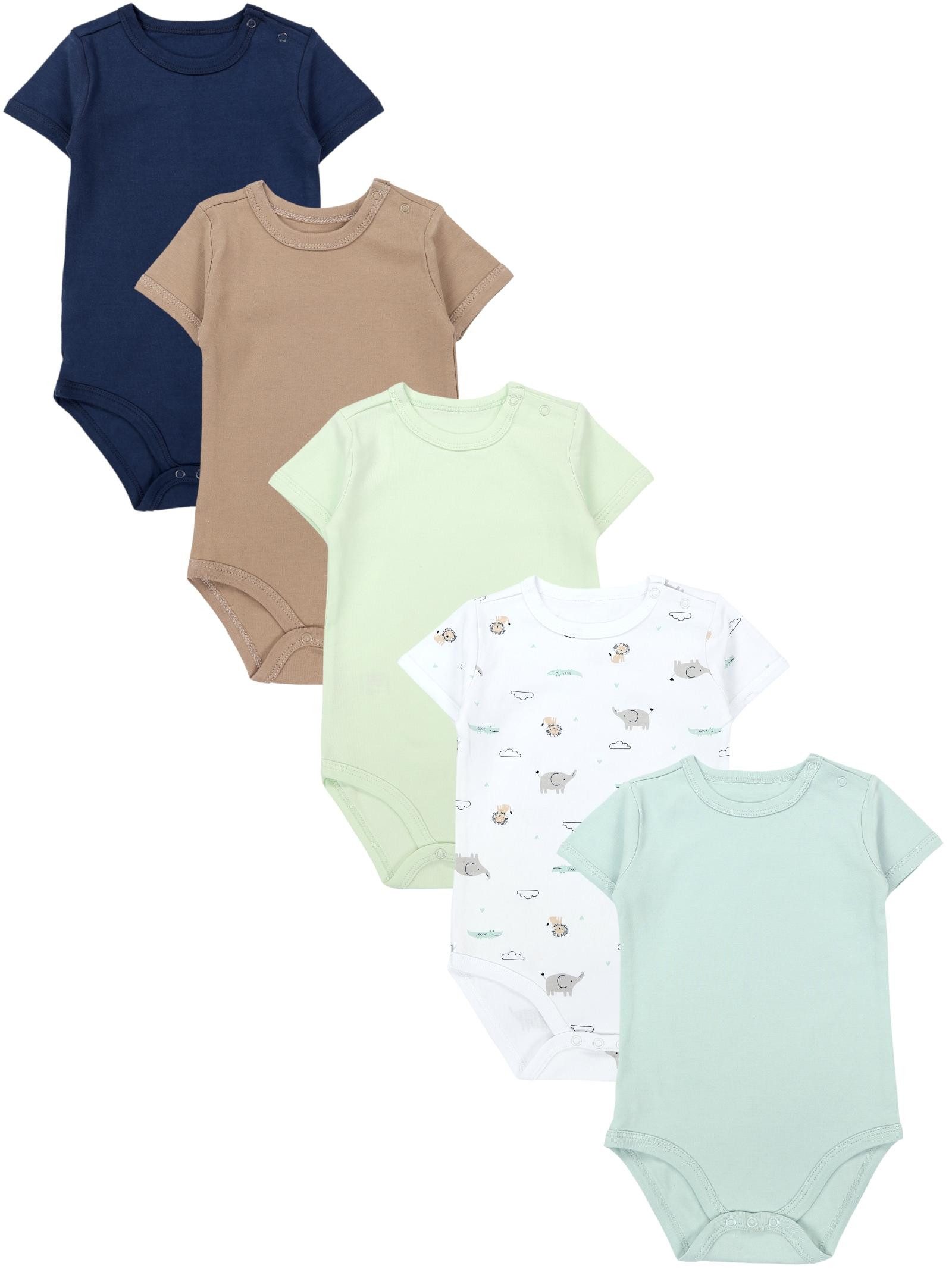 TupTam Kurzarmbody TupTam Jungen Baby Body Kurzarm in Unifarben - 5er Pack