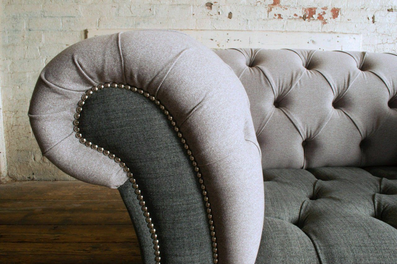 JVmoebel 3-Sitzer Chesterfield Europe Design Sofa in Garnitur Made #127, Sitz Couch Polster Luxus Textil