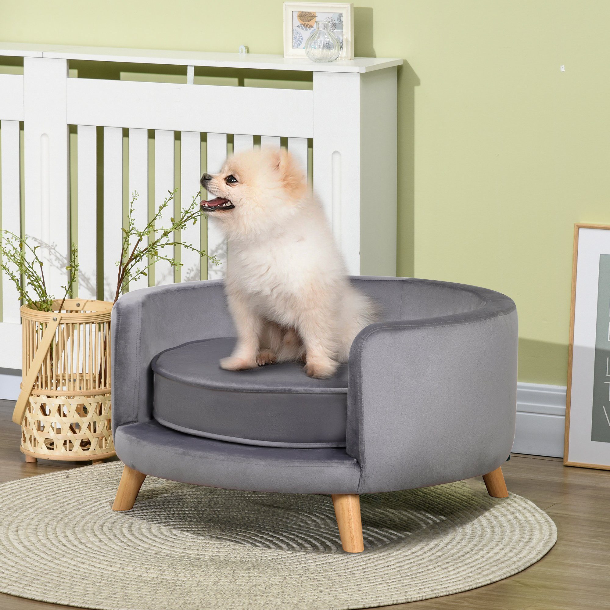 PawHut Tierbett mit Samtoptik, Hundesessel mit günstig online kaufen