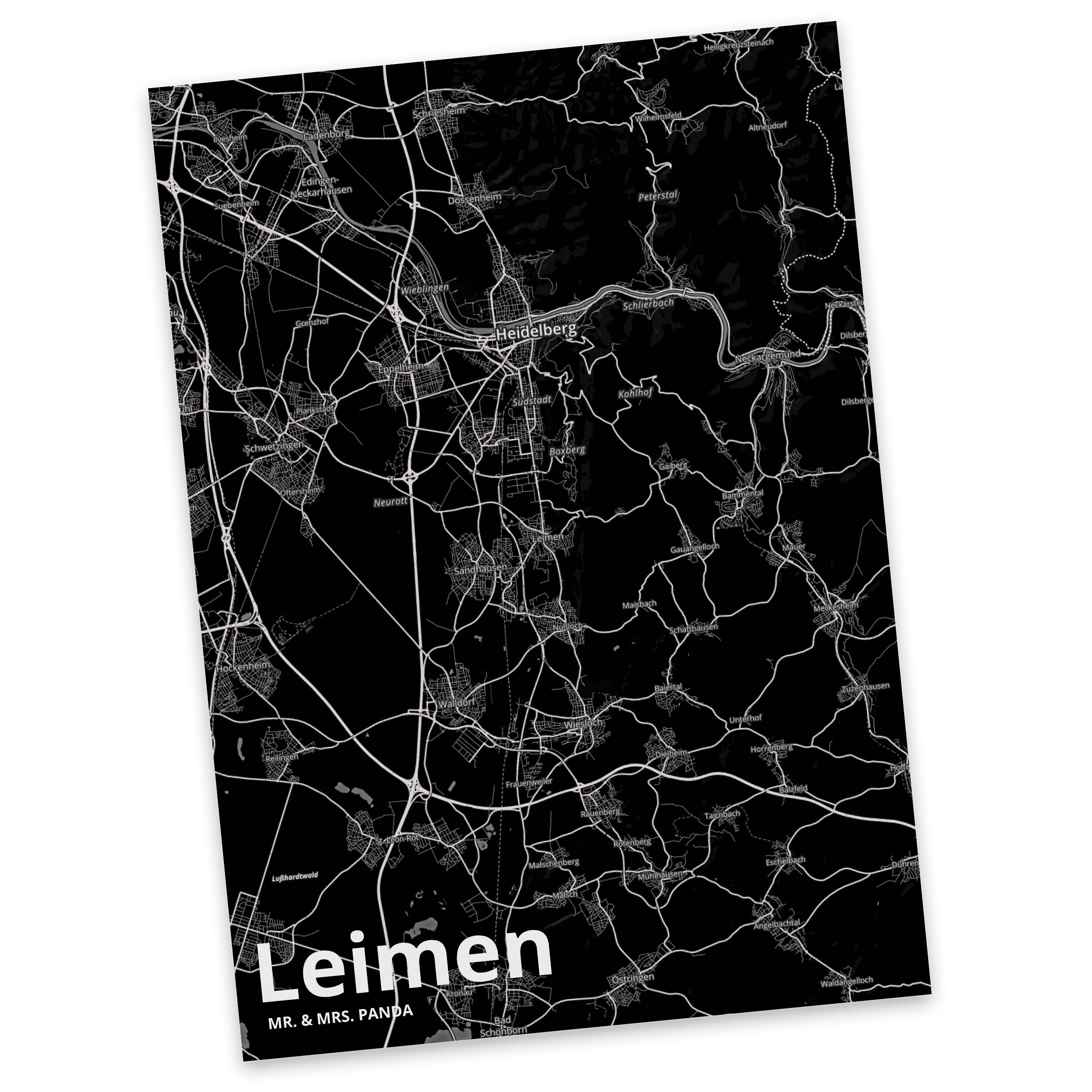 Mr. & Mrs. Panda Postkarte Leimen - Geschenk, Grußkarte, Städte, Stadt, Stadt Dorf Karte Landkar