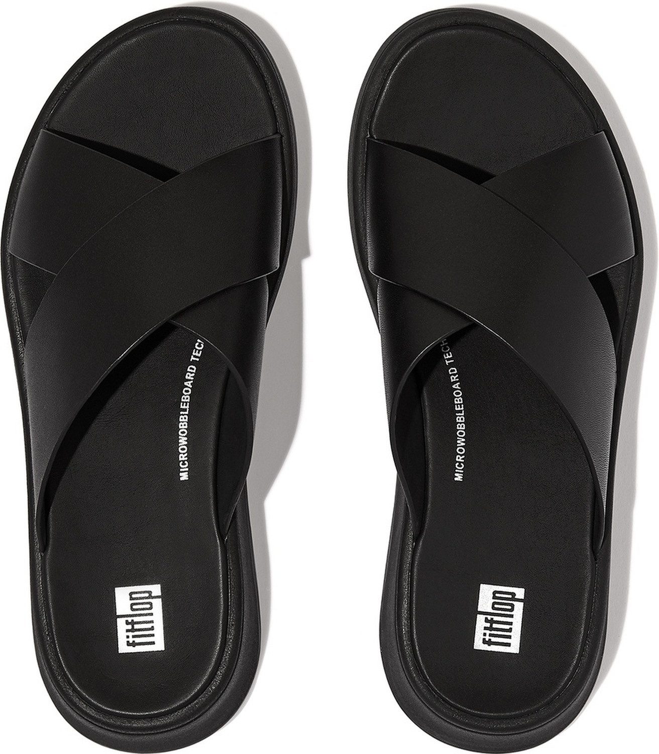 Fitflop F-Mode Leather Flatform Cross Slides Sandale – Bild 4 von 5