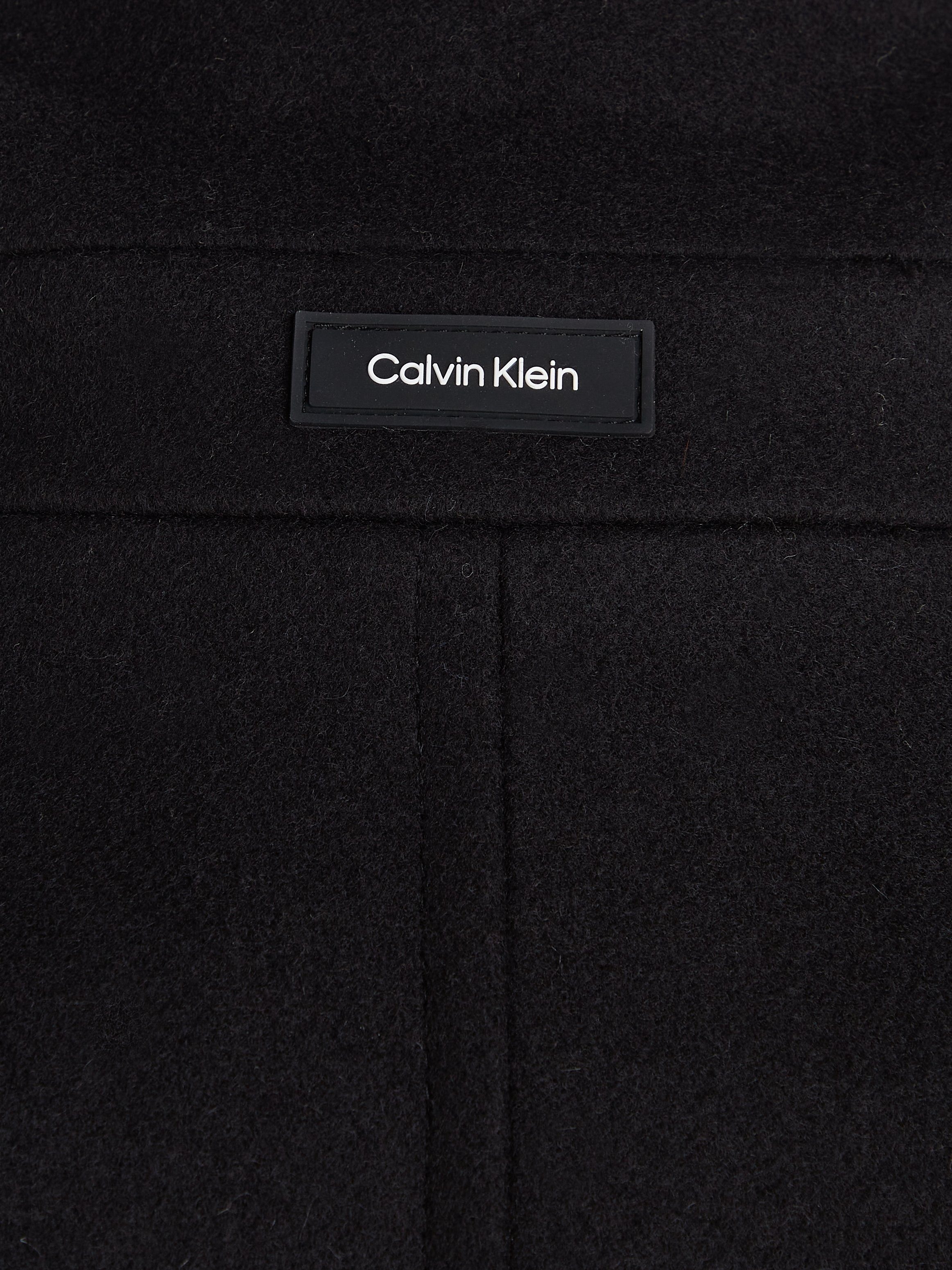Calvin Klein Wollmantel MODERN BLEND mit Markenlabel WOOL COAT