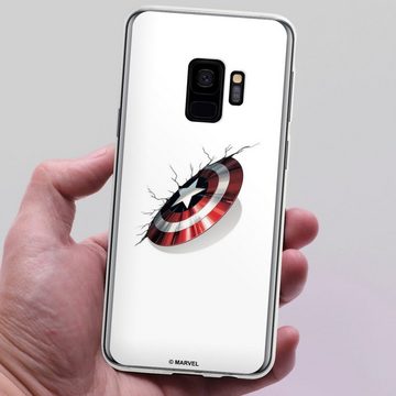 DeinDesign Handyhülle Captain America Offizielles Lizenzprodukt Marvel, Samsung Galaxy S9 Silikon Hülle Bumper Case Handy Schutzhülle