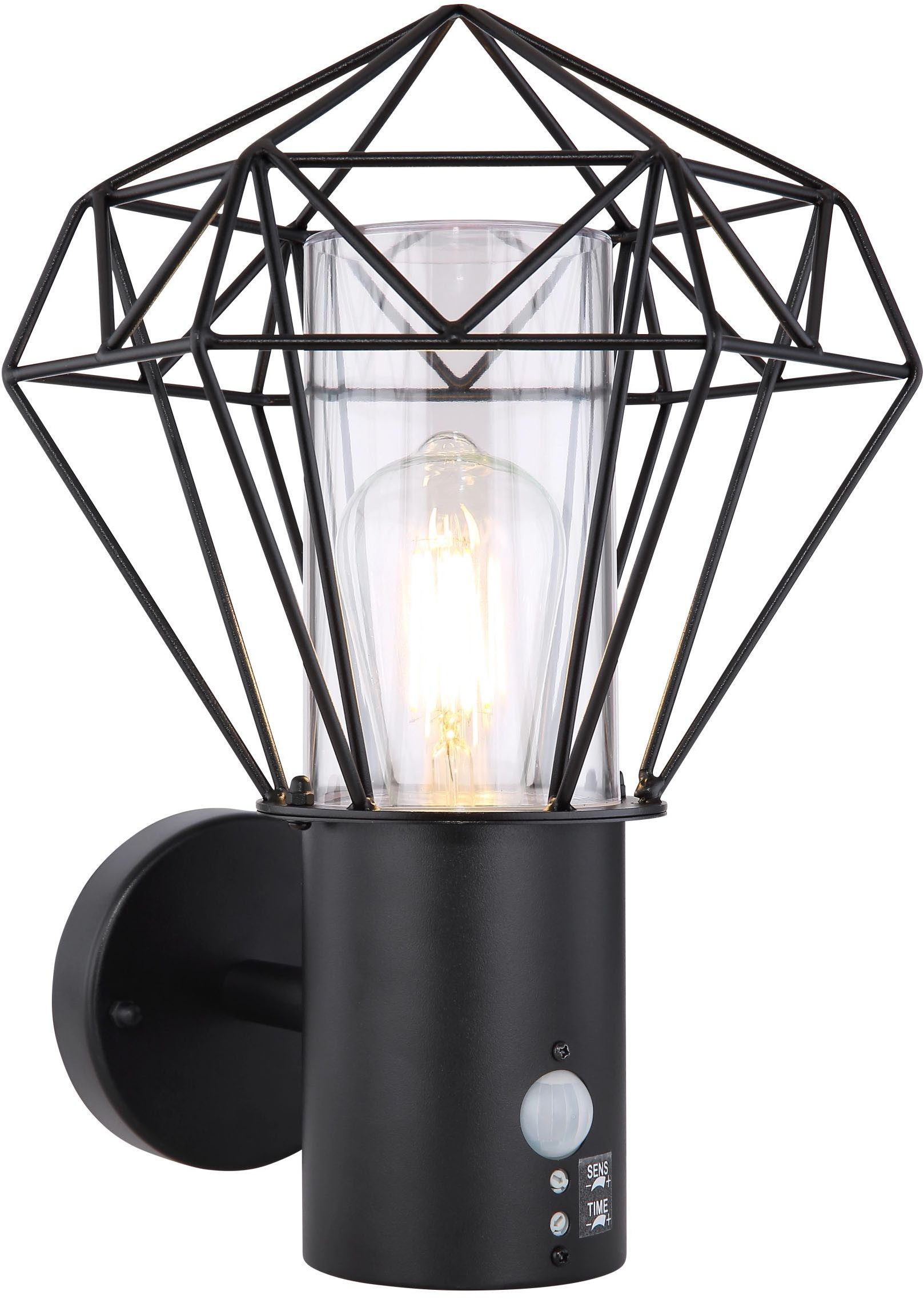 GLOBO LIGHTING LED Außen-Wandleuchte HORACE, Leuchtmittel wechselbar, Warmweiß, Außenleuchte, Garten, Terrasse, Metallgeflecht, IP44