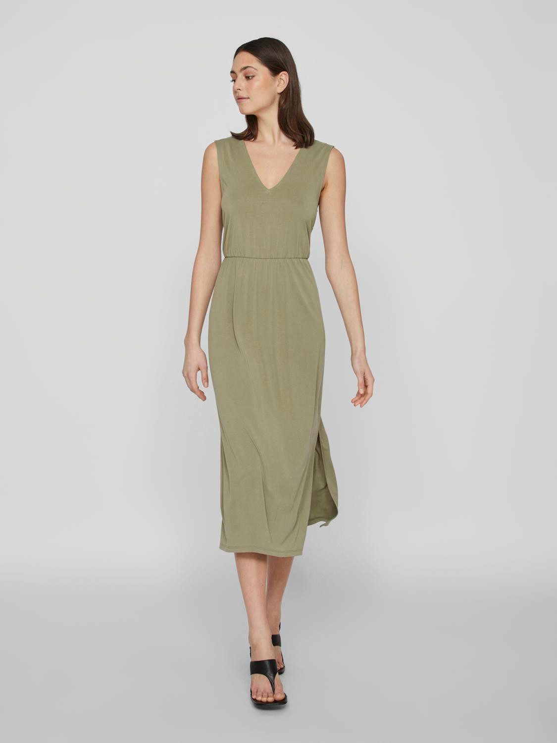 Vila Shirtkleid Elegantes Sommer Kleid V-Ausschnitt günstig online kaufen