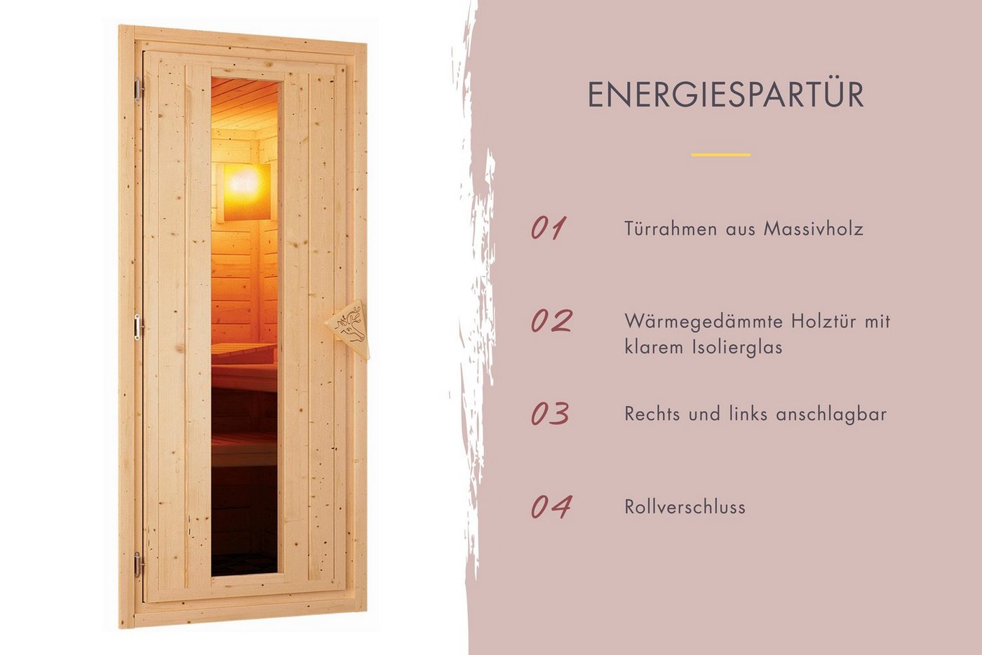 Thumbnail - Karibu Saunahaus Talo 3, BxTxH: 2310 x 1960 x 2380 cm, 38 mm, aus hochwertiger nordischer Fichte, mit Energiespartür