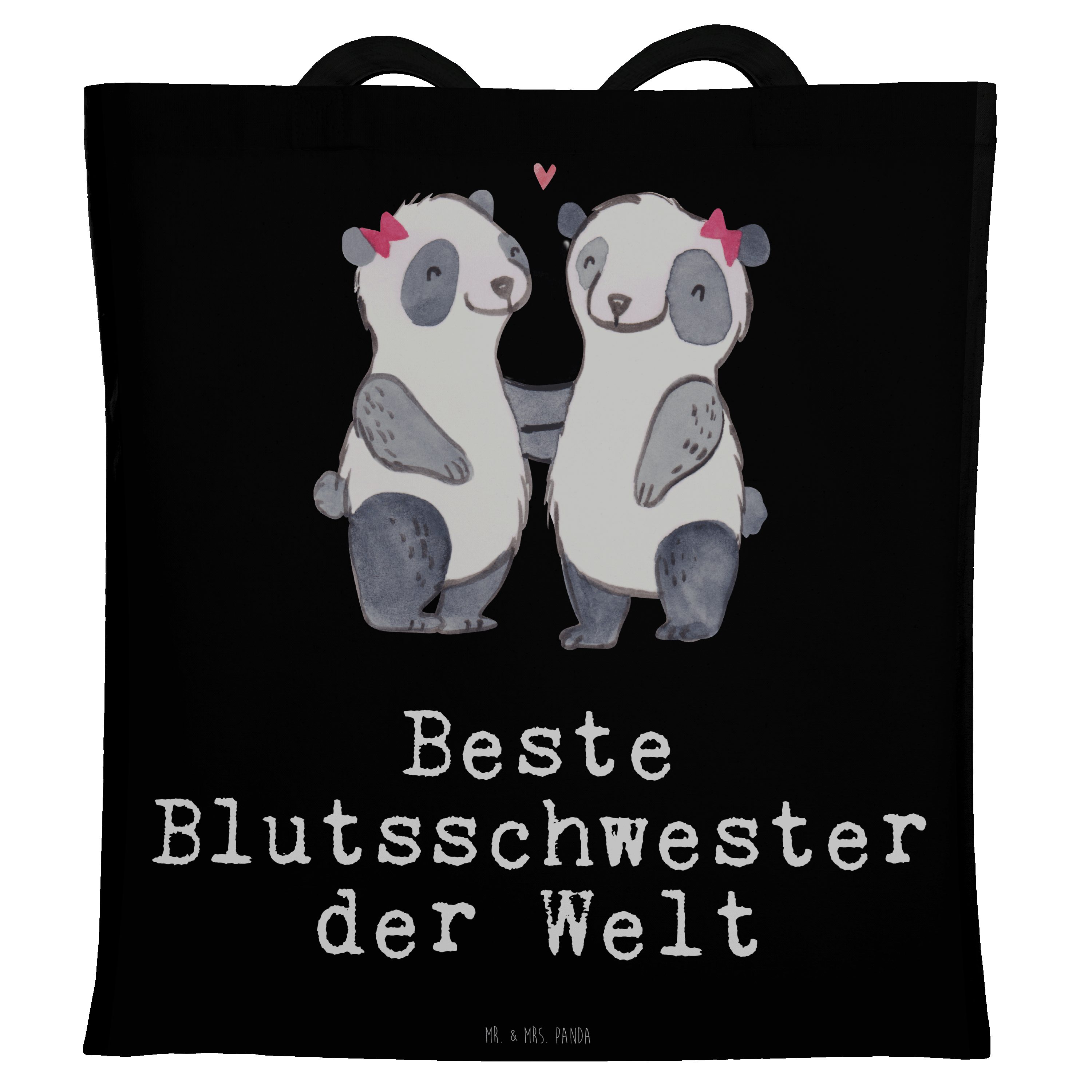 Mr. & Tragetasche Welt der Mrs. Schwarz Beste (1-tlg) mach Panda - Blutsschwester Geschenk, - Freude Panda