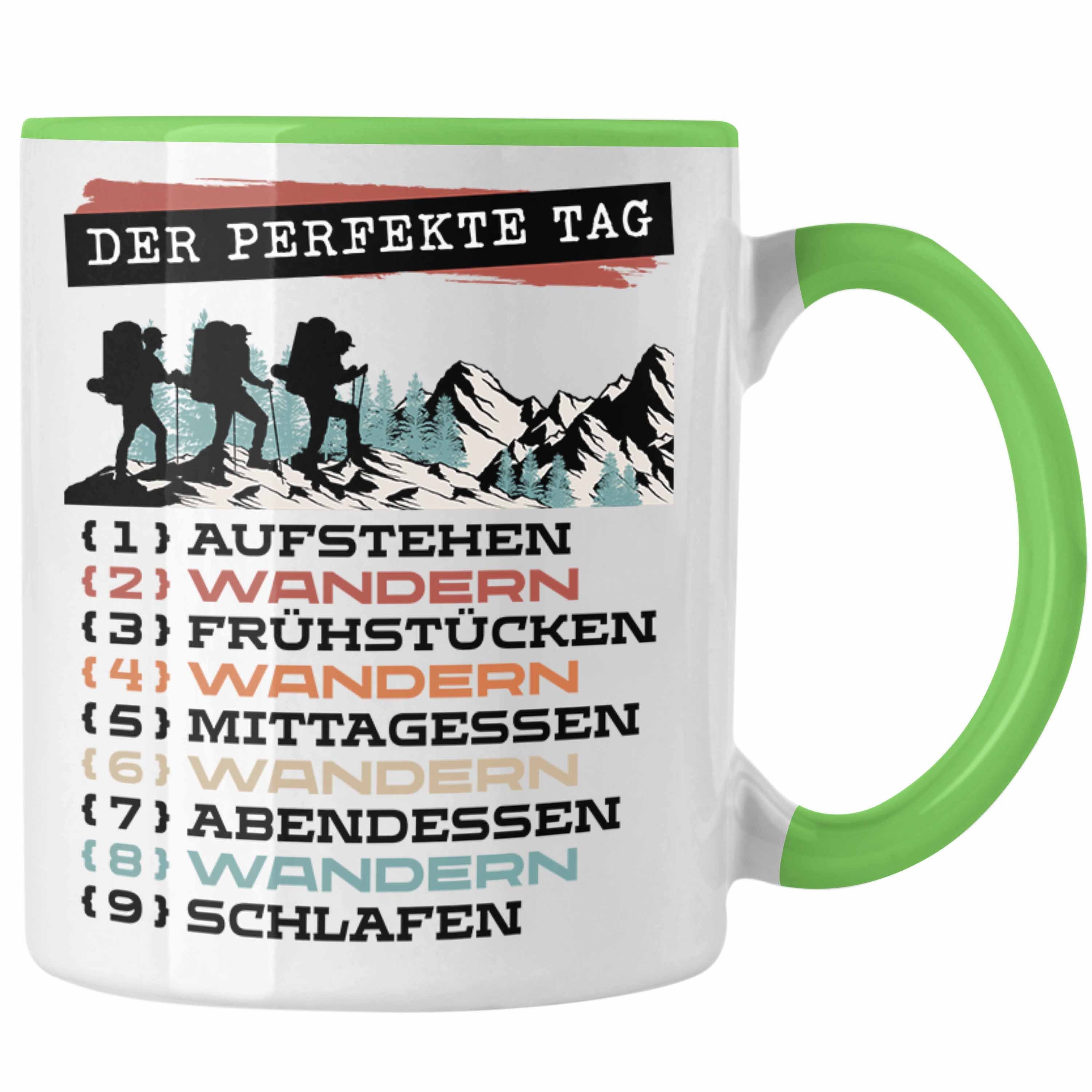Trendation Tasse Trendation - Wandern Tasse Geschenk für Wander-Fans Berge Spruch Der P Grün