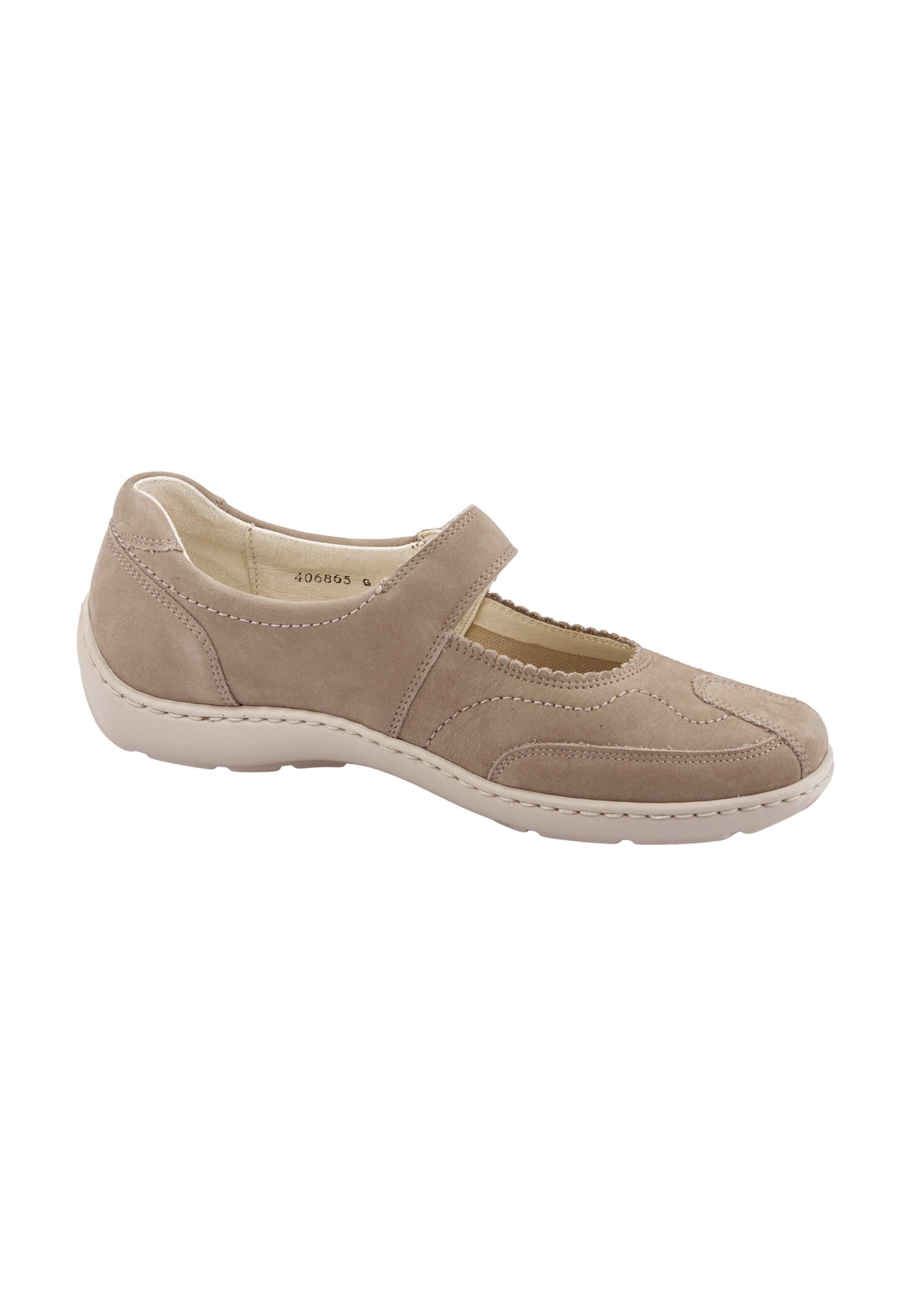 Waldläufer HENNI Riemchenballerina Slipper, Bequemschuh, Klettschuh in komfortabler Weite H (sehr weit)