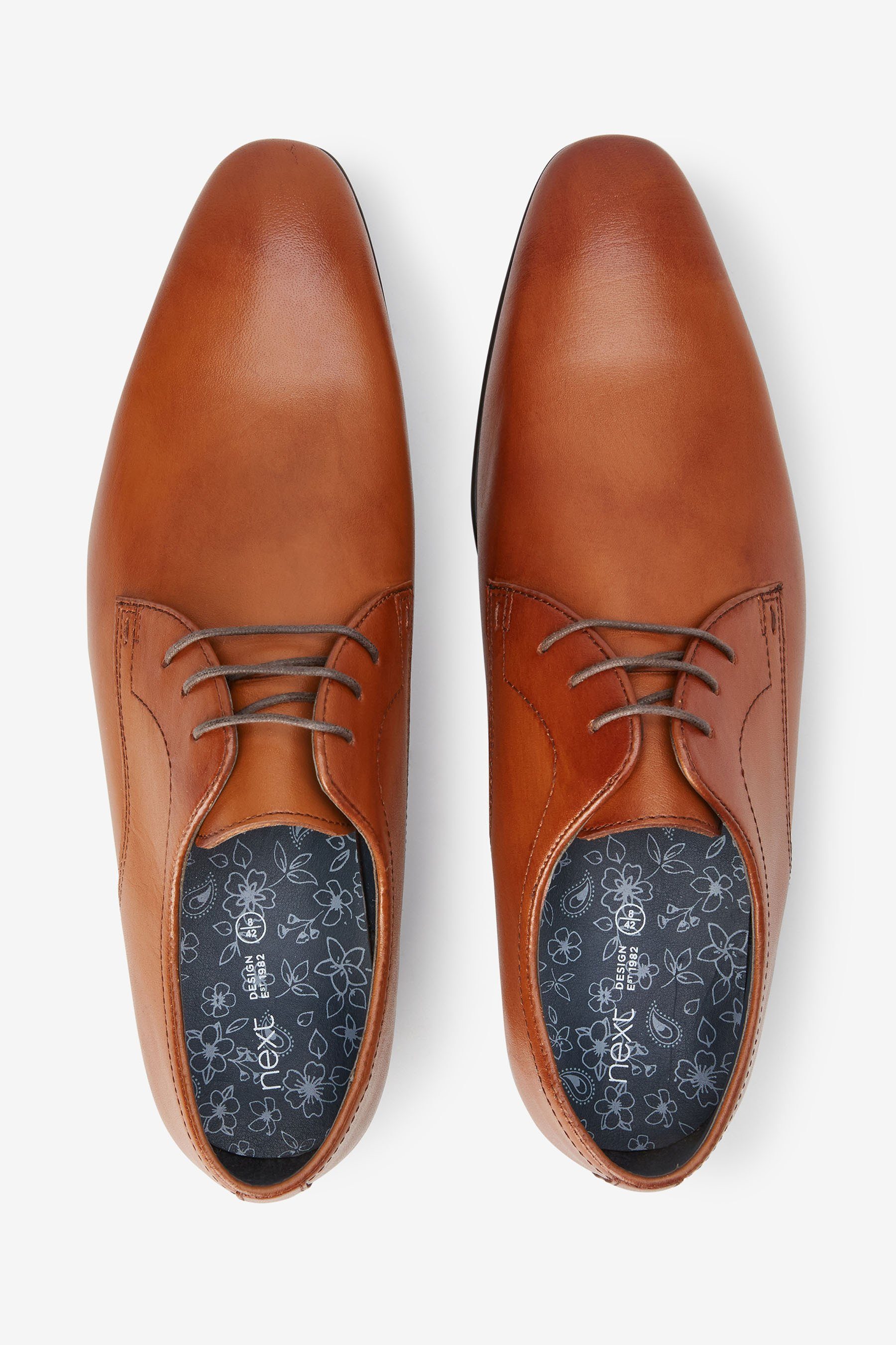 Next Unifarbene Derby-Schuhe aus Leder Schnürschuh günstig online kaufen