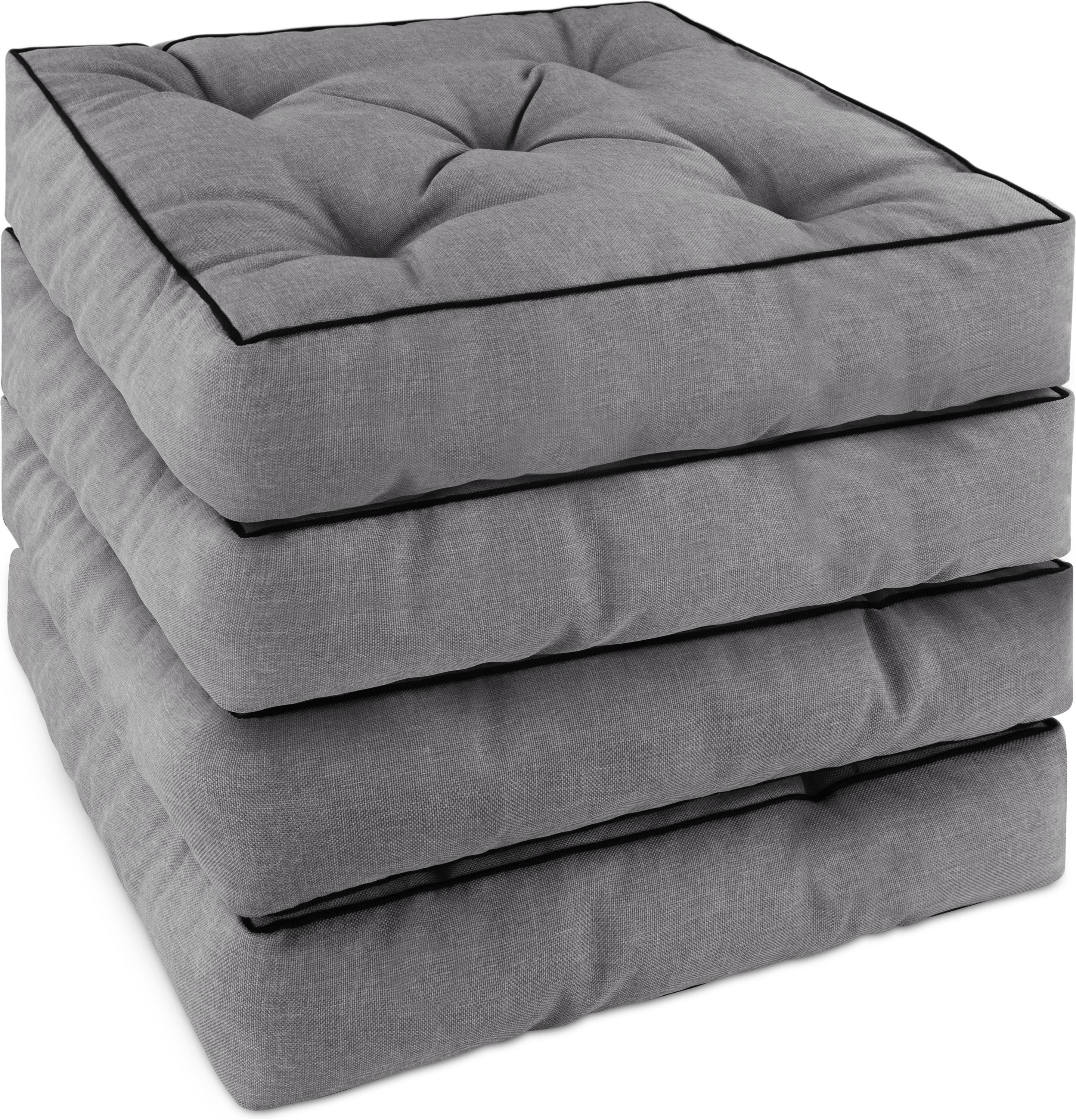 Aspero Sitzauflage 4 Stuhlkissen 40x40 cm Padua, Gepolsterte Outdoor Auflage mit Steppung