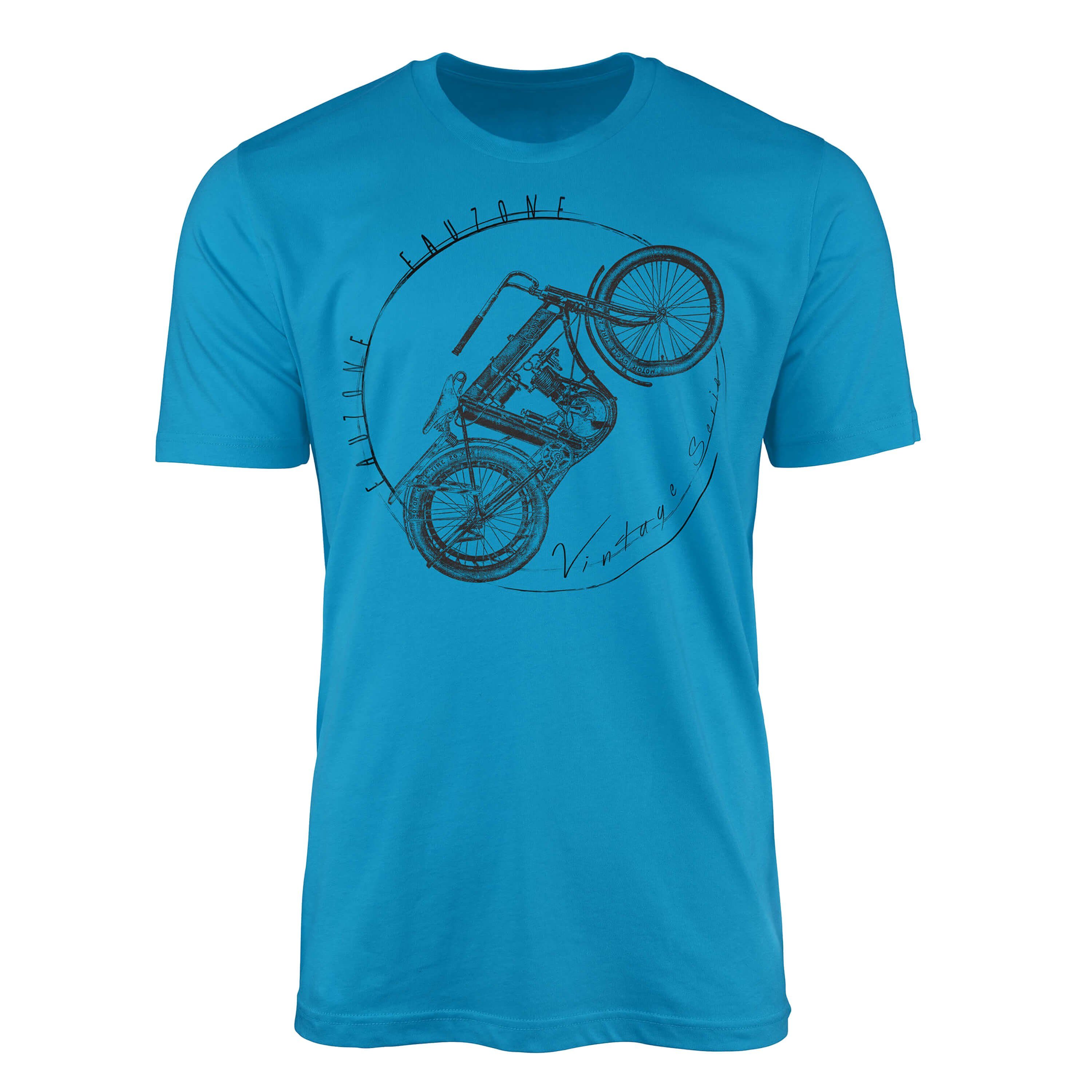 Sinus Art T-Shirt Vintage Herren T-Shirt Motorrad Atoll