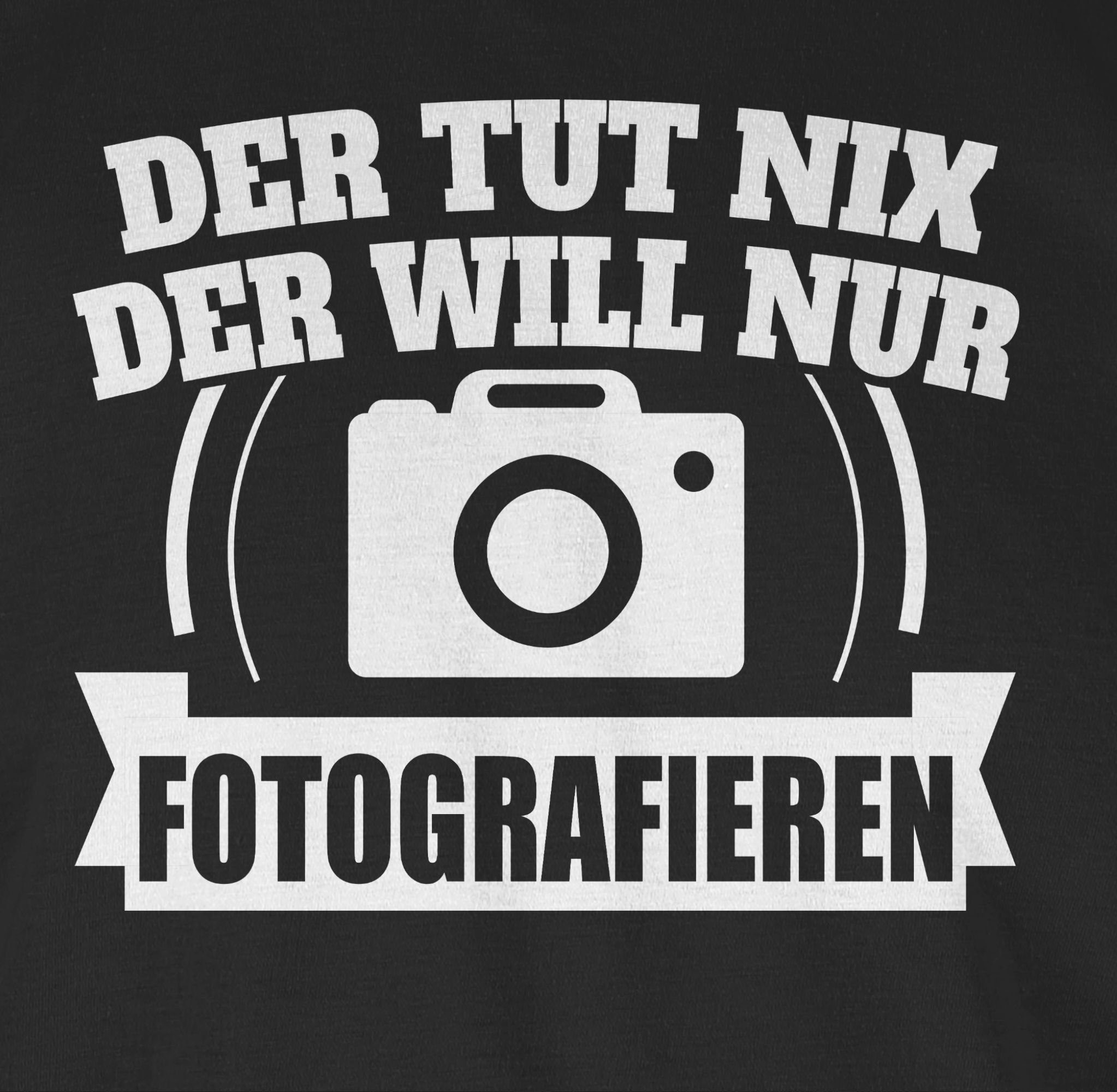 Shirtracer T-Shirt Der tut nix 1 Spruch Sprüche nur Statement Fotografieren mit der will Schwarz