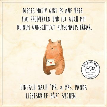 Mr. & Mrs. Panda Tasse Bär Liebesbrief - Transparent - Geschenk, Liebeskummer, Becher, Edels, Edelstahl, Karabinerhaken