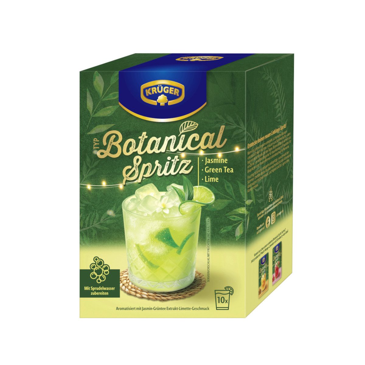 Krüger Kaffee, Krüger Typ Botanical Spritz Jasmine Green-Tea Lime10x20g Packung 200g