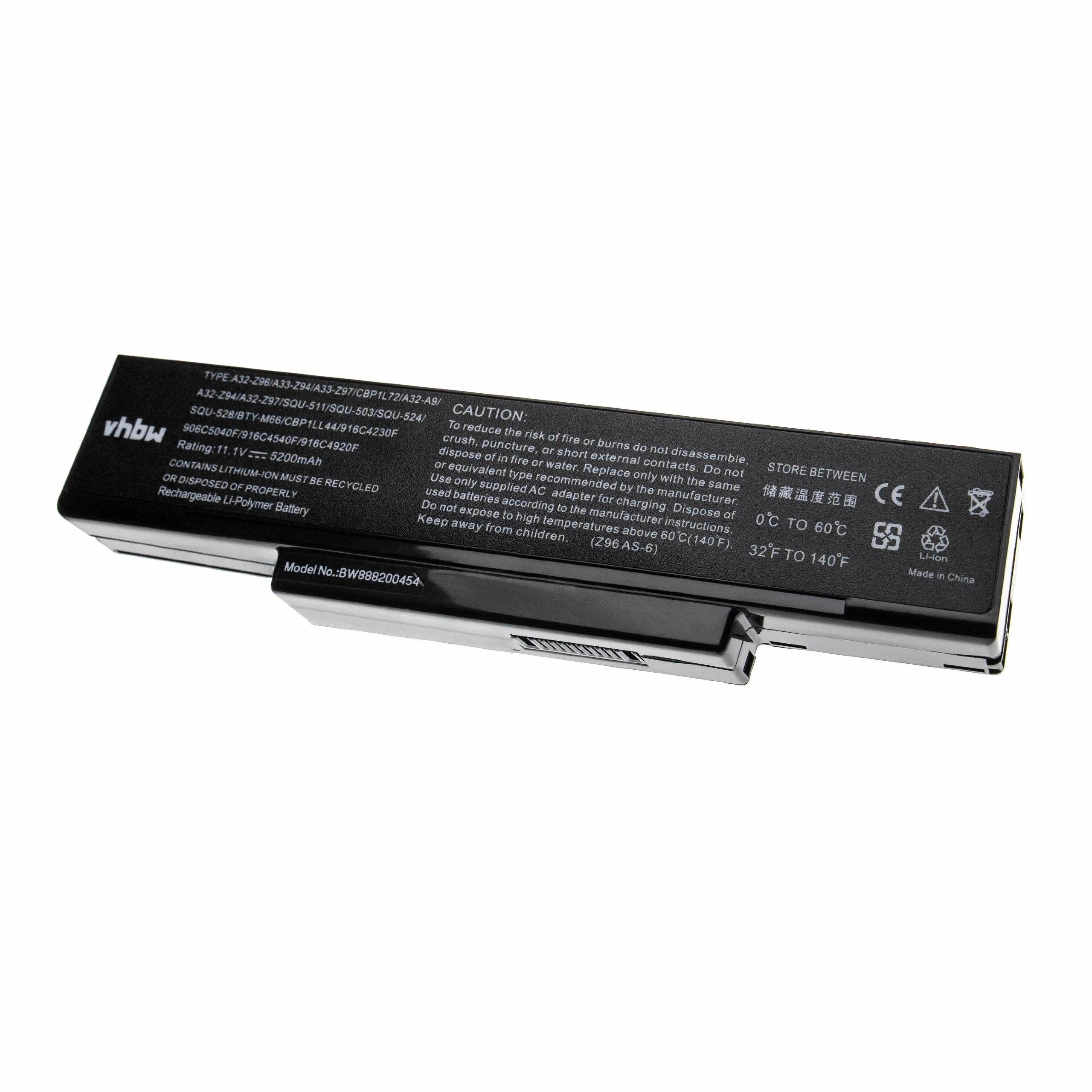 vhbw passend für Medion Akoya X7811 Notebook / Notebook / Netbook Notebook (5200mAh, 11,1V, Li-Polymer) Laptop-Akku 5200 mAh