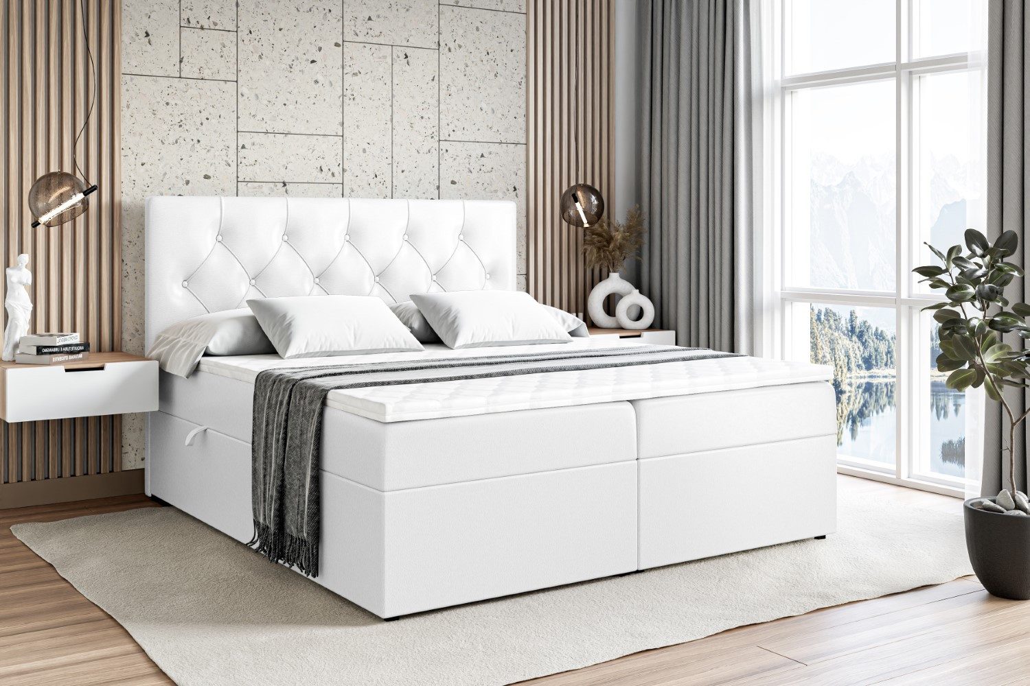 ALTDECOR Boxbett MIRAGE (Multipocket-Matratze H4, H3 Matratze Bonellfederung, Topper, Kopfteil)