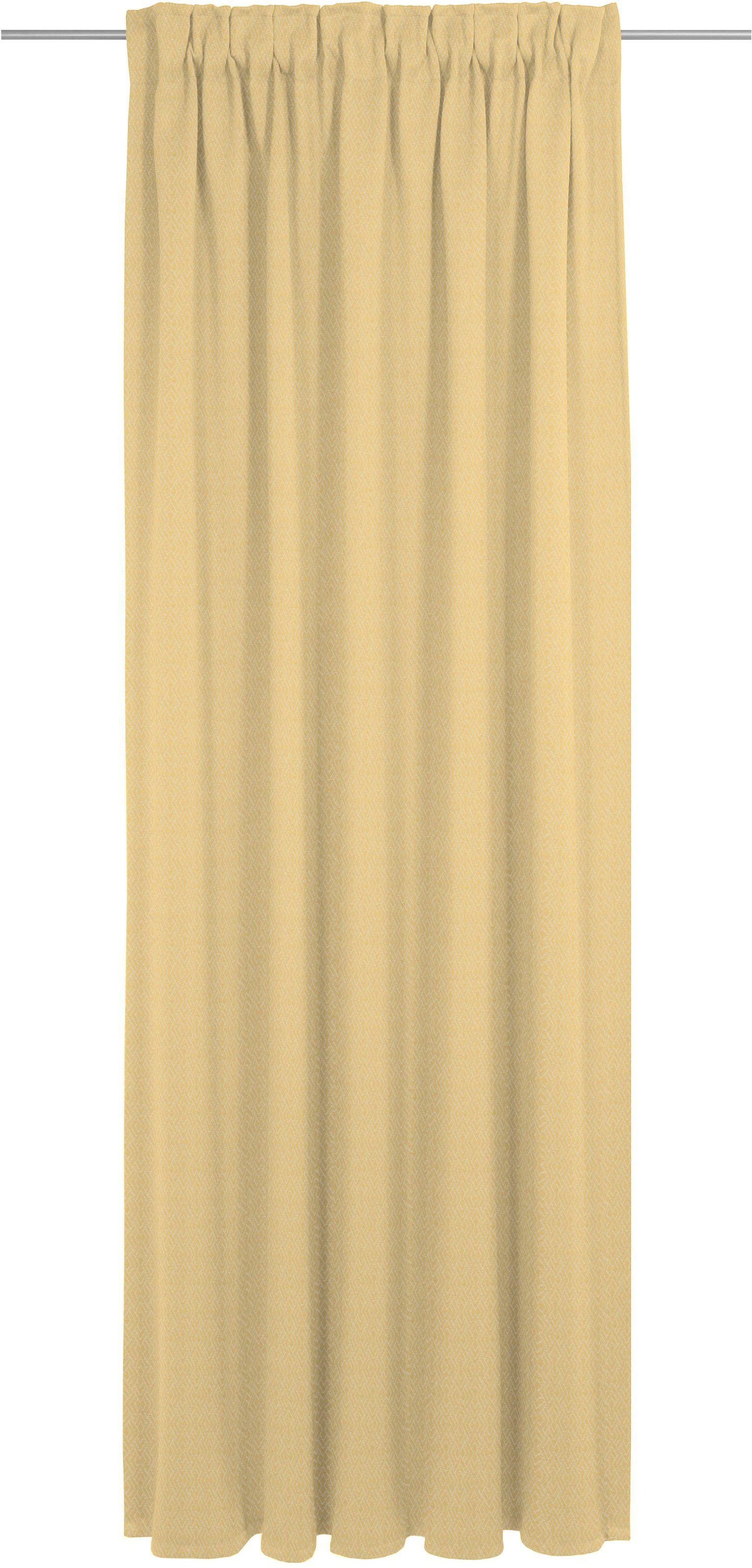 Vorhang Graphic Ventus light, blickdicht, Jacquard, Multifunktionsband Adam, Bio-Baumwolle (1 dunkelgelb nachhaltig St), aus