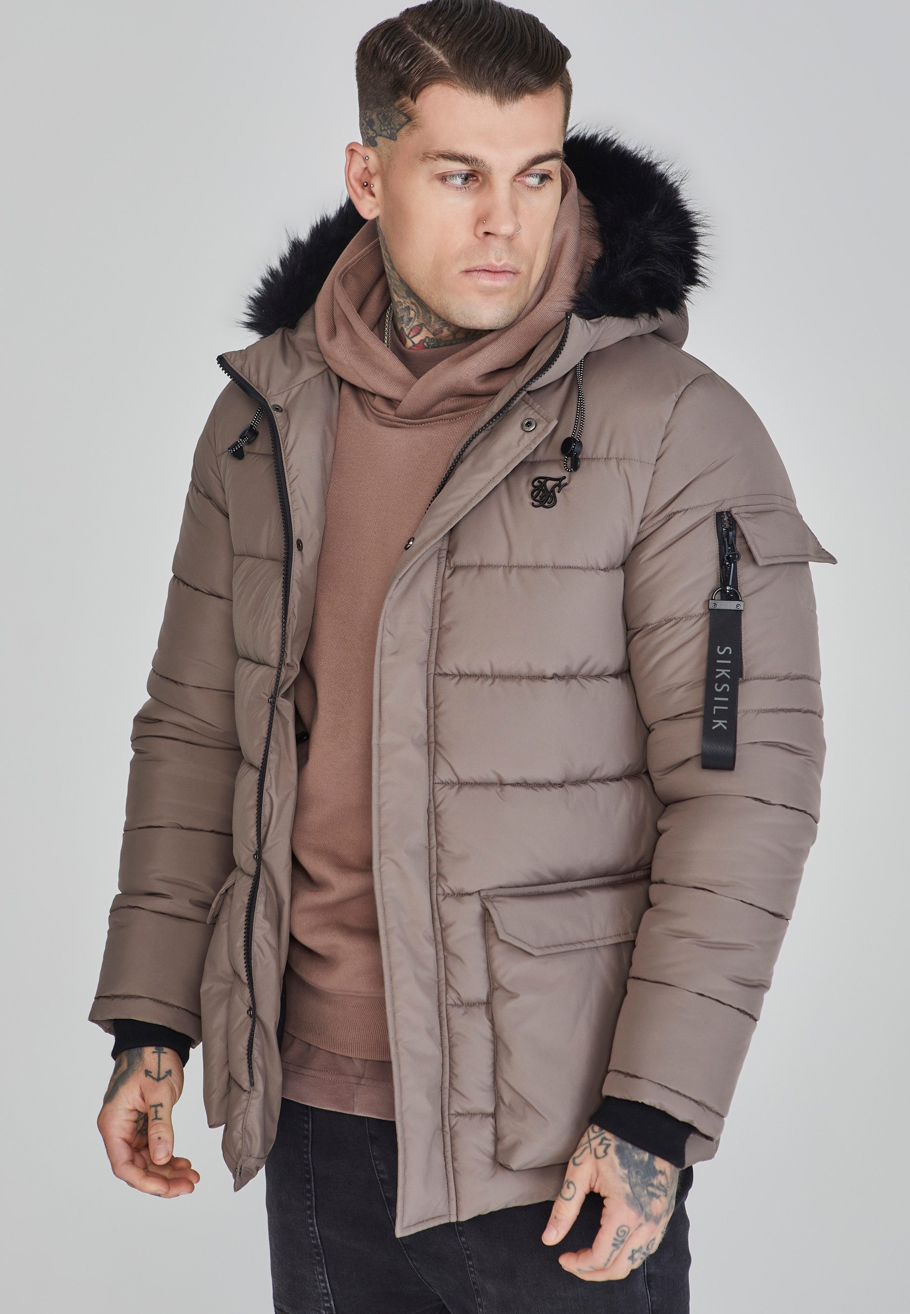 Siksilk Parka SikSilk Herren Beige Parka