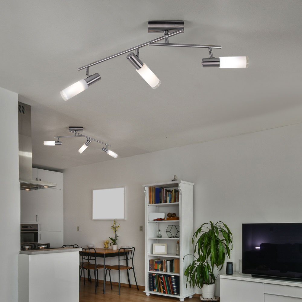etc-shop LED Deckenleuchte, Leuchtmittel Deckenleuchte Warmweiß, beweglich Wohnzimmerlampe inklusive, Deckenlampe LED Spotleuchte