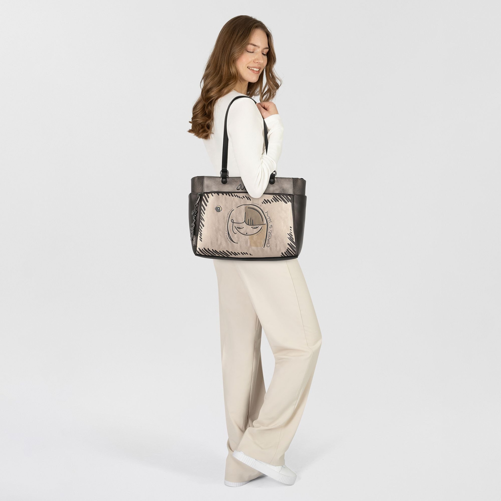 Anekke Schultertasche Natur Koko, Polyurethan