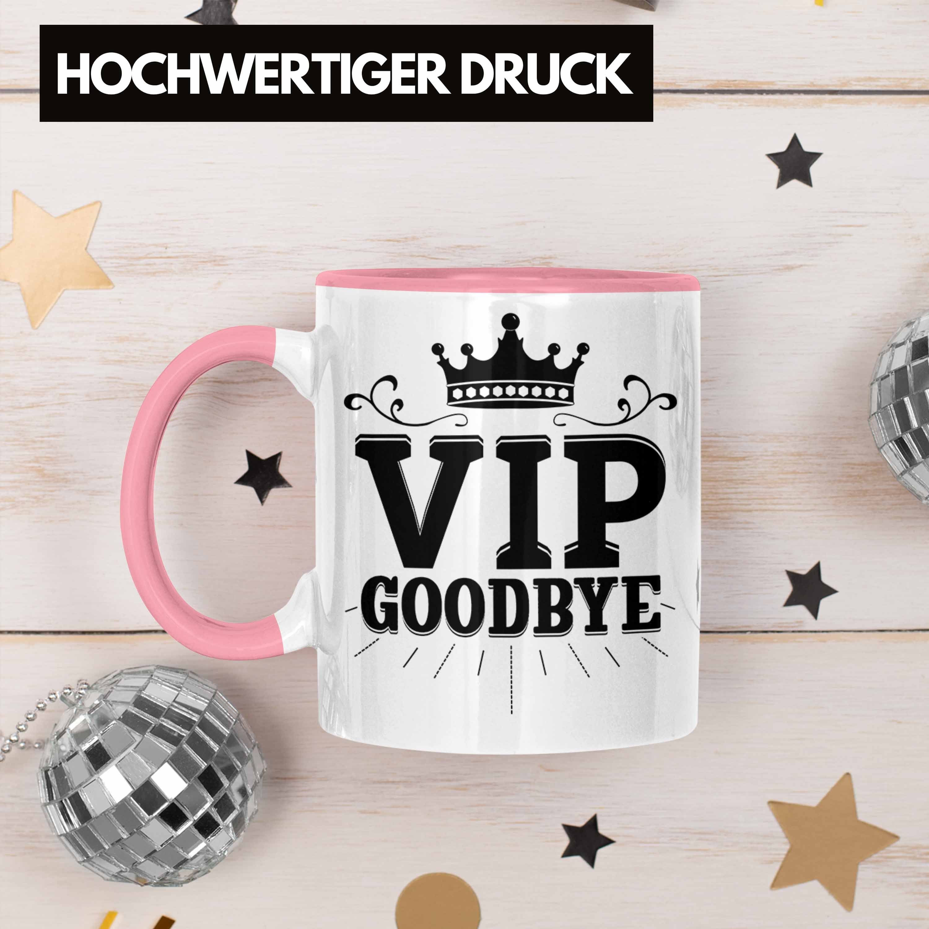 Tasse VIP Kolle Jobwechsel Trendation Tasse Abschied Rosa Goodbye Geschenk Abschiedsgeschenk