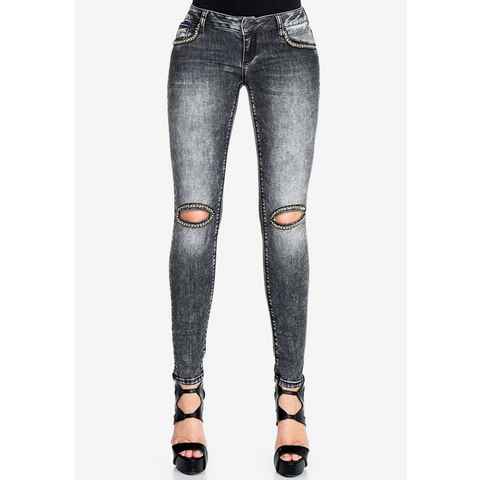 Cipo & Baxx Slim-fit-Jeans im trendigen Used-Look