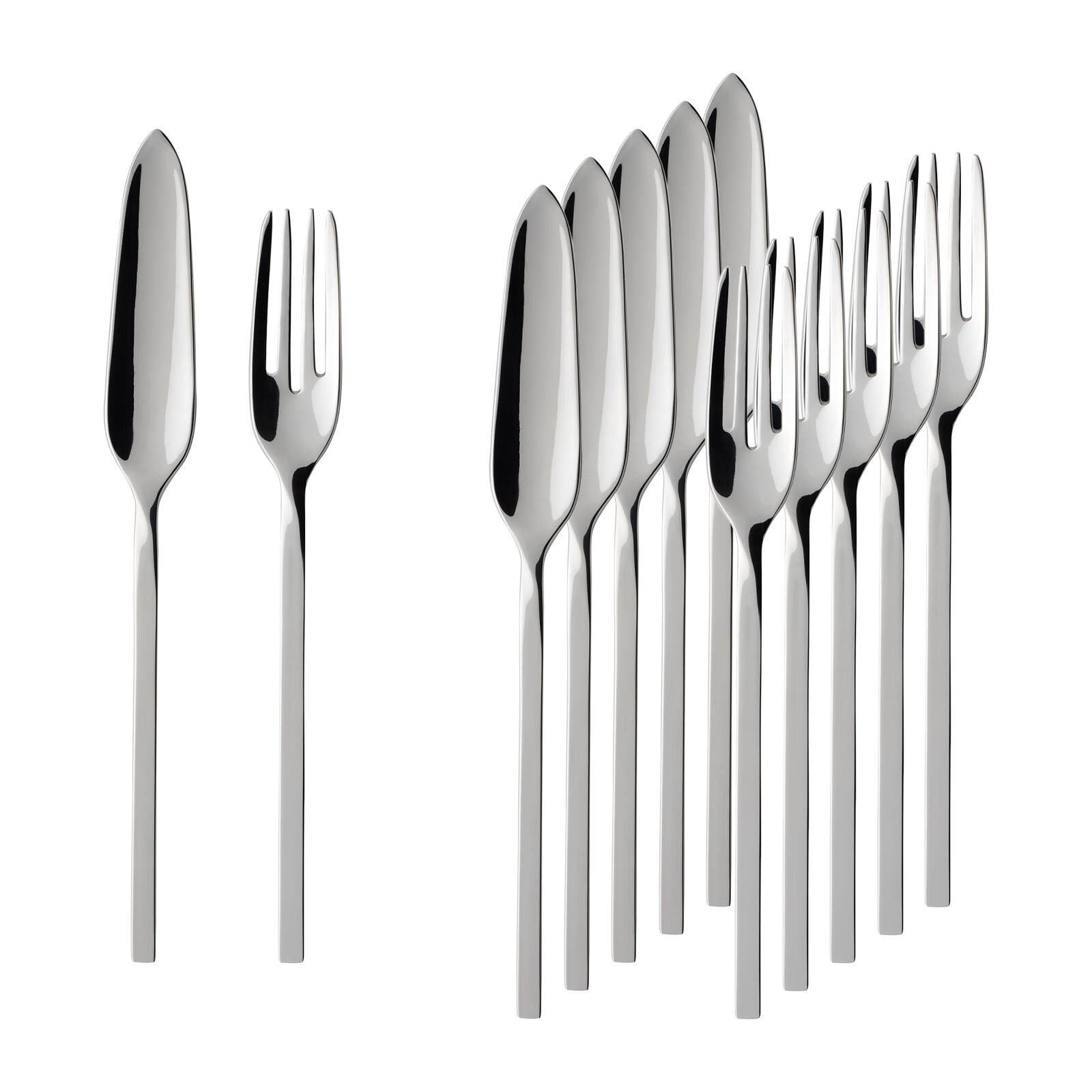 Villeroy & Boch NewWave Fischbesteck 6er Set (12-tlg), 6 Personen