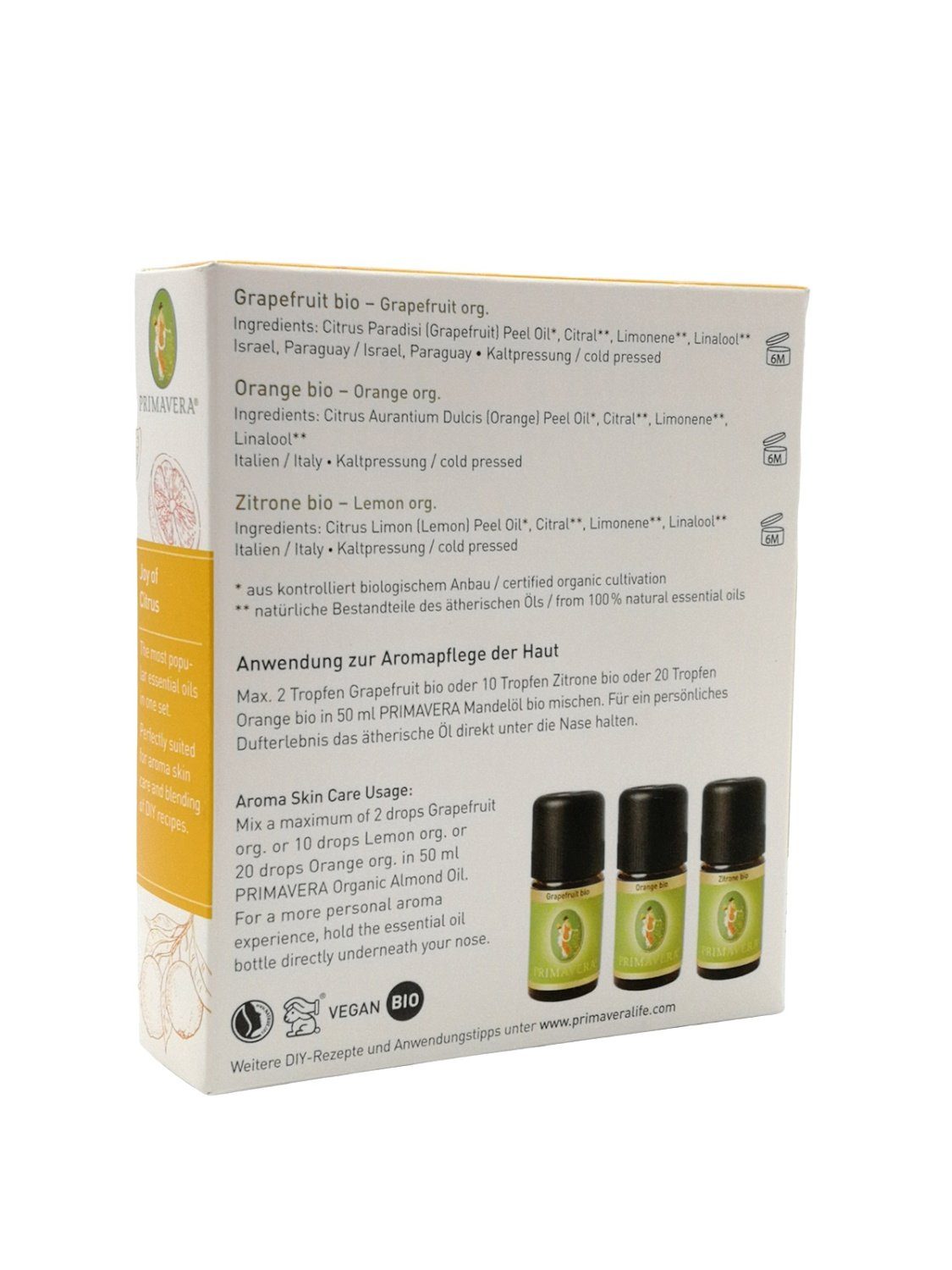 Primavera Life GmbH Duftöl SET Duftendes Zitrusglück ätherisches Öl, 1 P (3-St)
