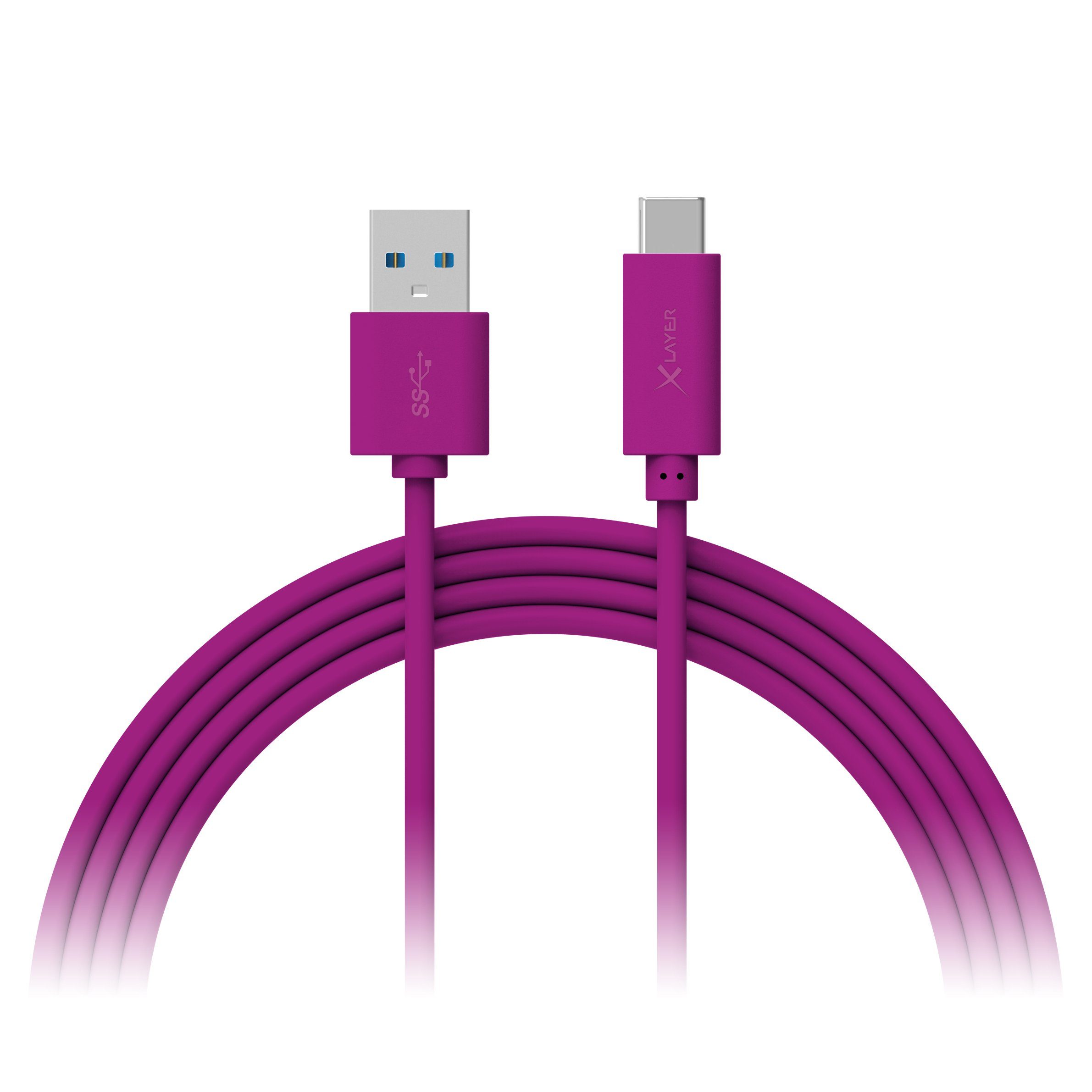 XLAYER Kabel Colour Line Typ C (USB-C) to USB 3.0 1m Smartphone-Kabel, USB  Typ C, USB Typ C (100.00 cm)