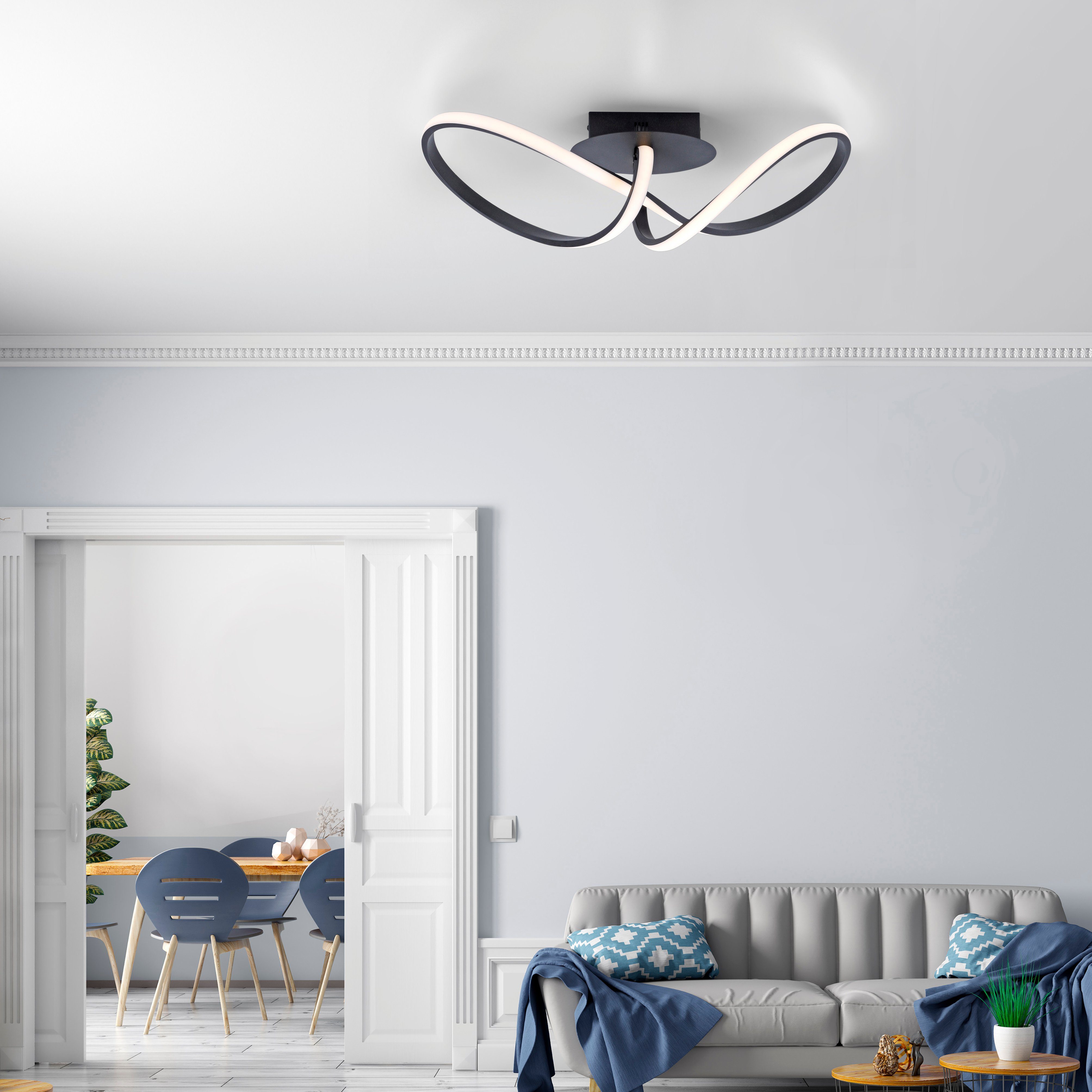 JUST LIGHT Deckenleuchte MARIA, LED fest integriert, Warmweiß, LED, dimmbar, Switchmo