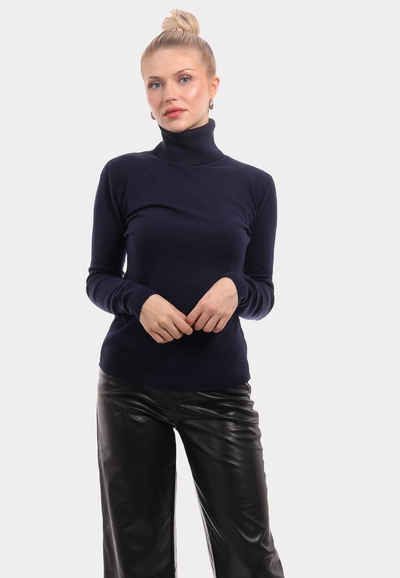 YC Fashion & Style Rollkragenpullover Basic Rollkragenpullover aus Feinstrick (1-tlg) in Unifarbe