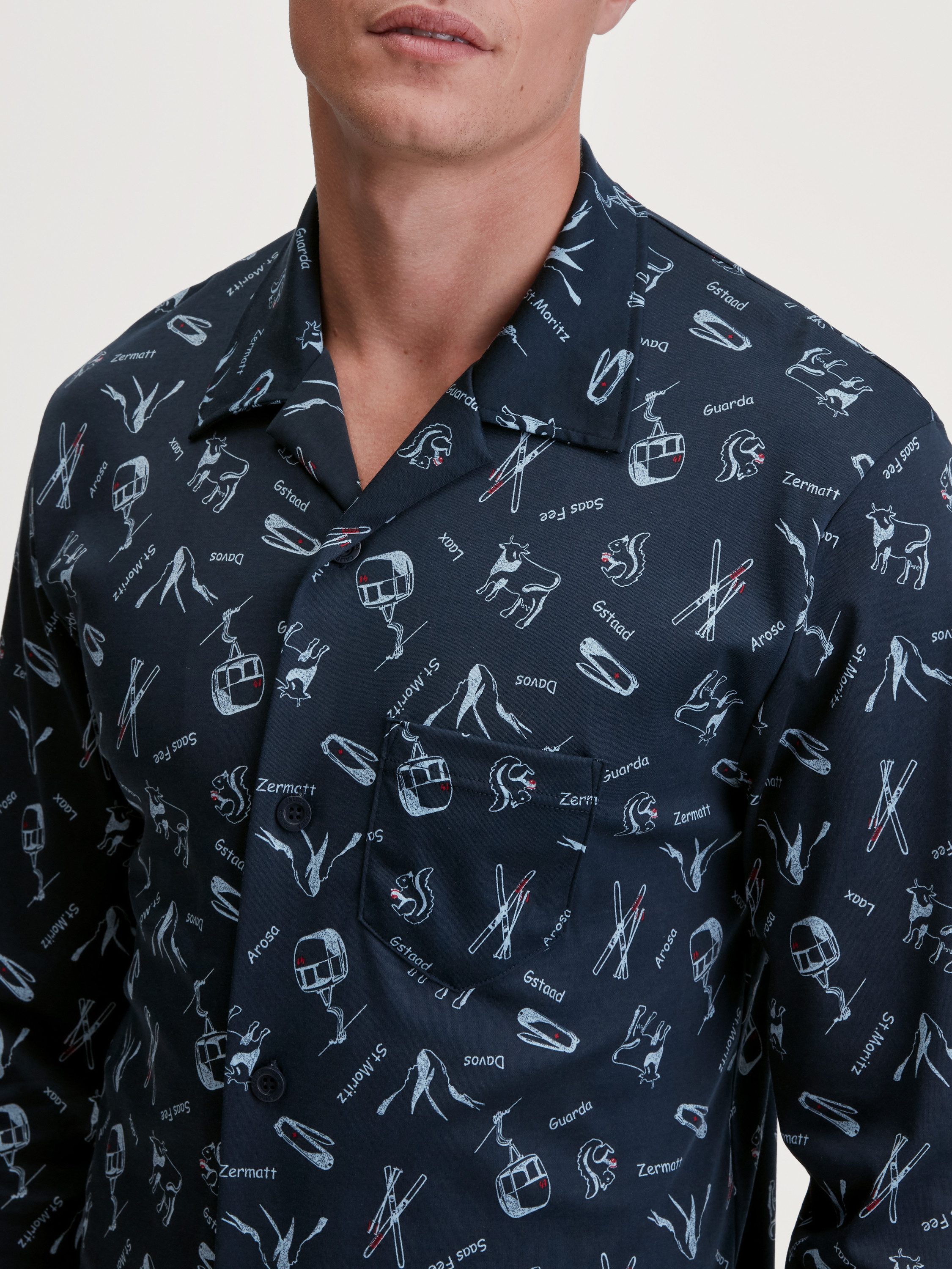 CALIDA Pyjama Relax Swiss Resort Herren (2 tlg) aus 100% Baumwolle