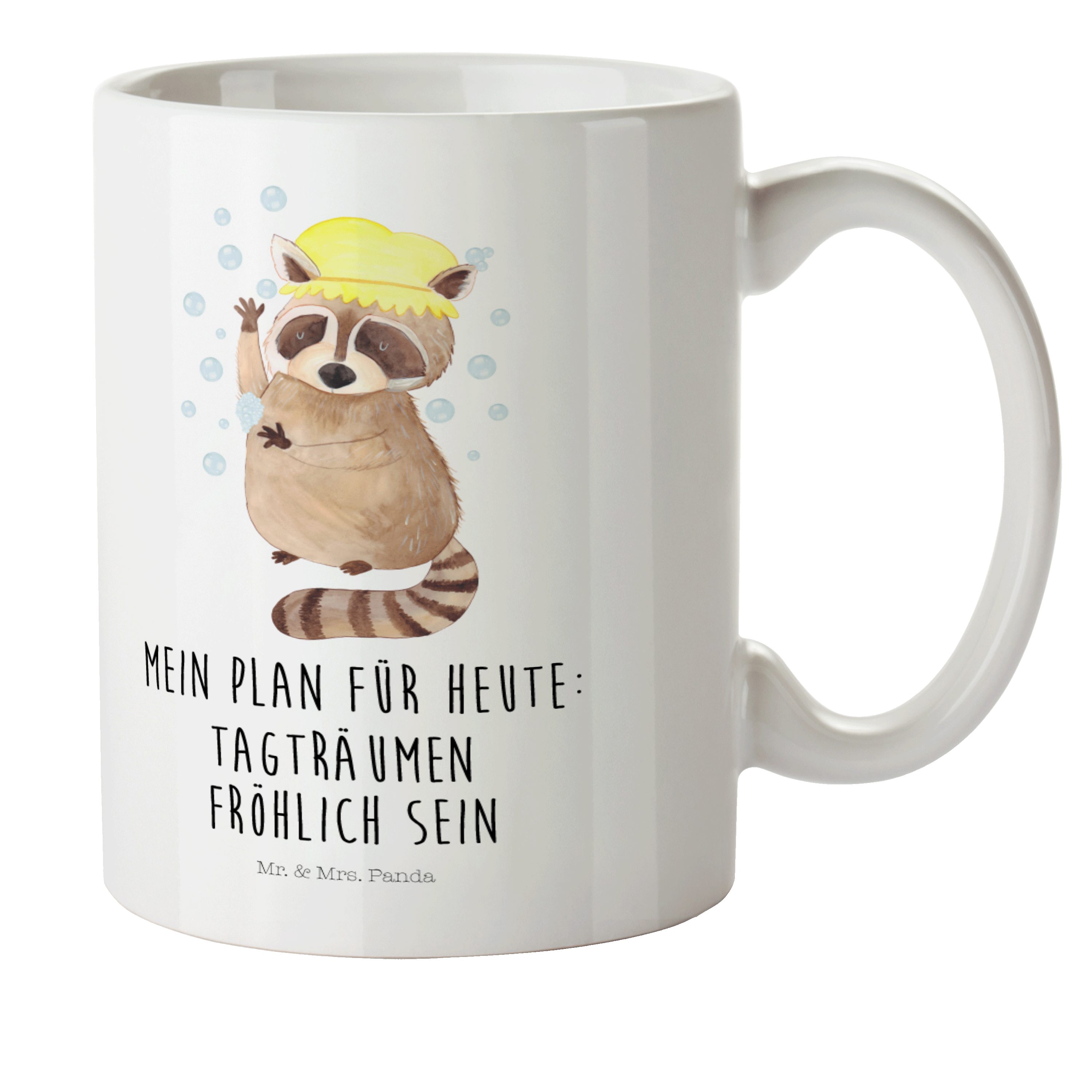 Mr. & Mrs. Panda Kinderbecher Waschbär - Weiß - Geschenk, Seifenblasen, Kinderbecher, Tiermotive, O, Kunststoff