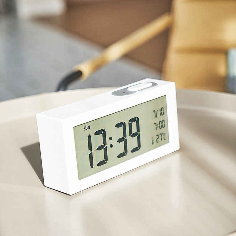 AUKUU Wecker Einfache Einfache multifunktionale Uhr lichtempfindlicher Nachttisch kleiner Wecker LCD Uhr großer Bildschirm
