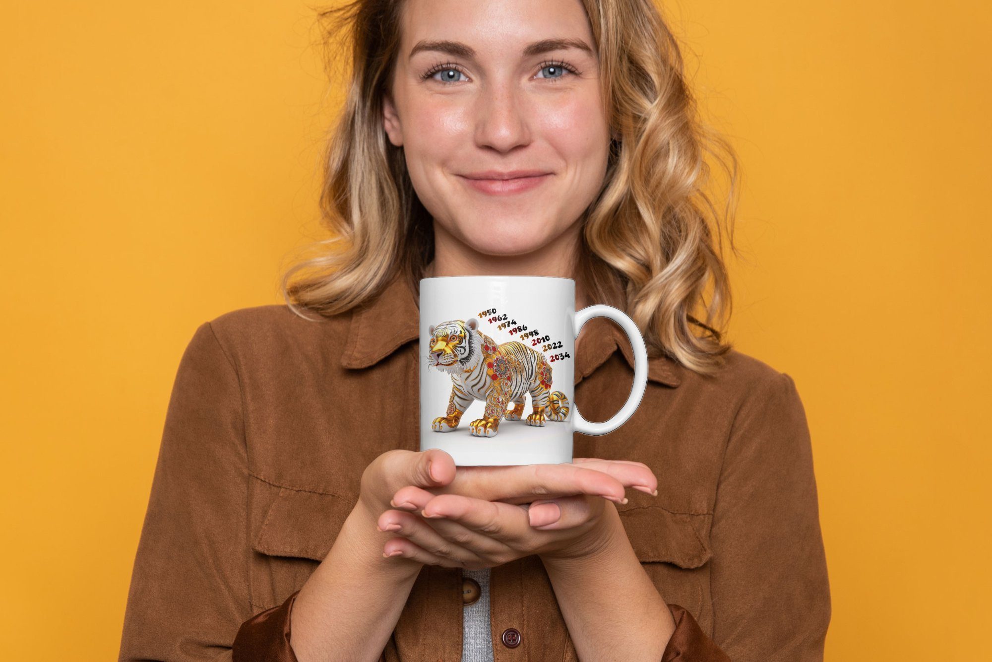WS-Trend Tasse Tiger Chinesisches Jahres Sternzeichen Kaffeetasse Teetasse, Keramik