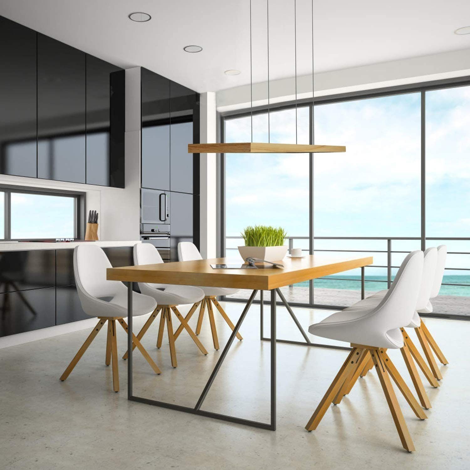 Nettlife Hängeleuchte Pendelleuchte 150CM Massivholz gefertigt, LED fest in günstig online kaufen