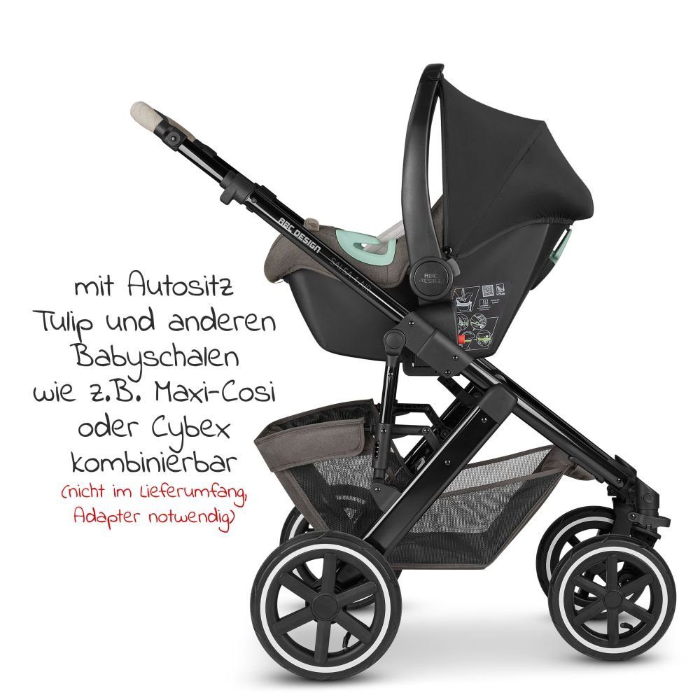 Babywanne, Sportsitz, Design Air mit Edition ABC Kinderwagen Herb, - (7-tlg), Diamond - Salsa Regenschutz Lufträdern, Kombi-Kinderwagen 4 Buggy