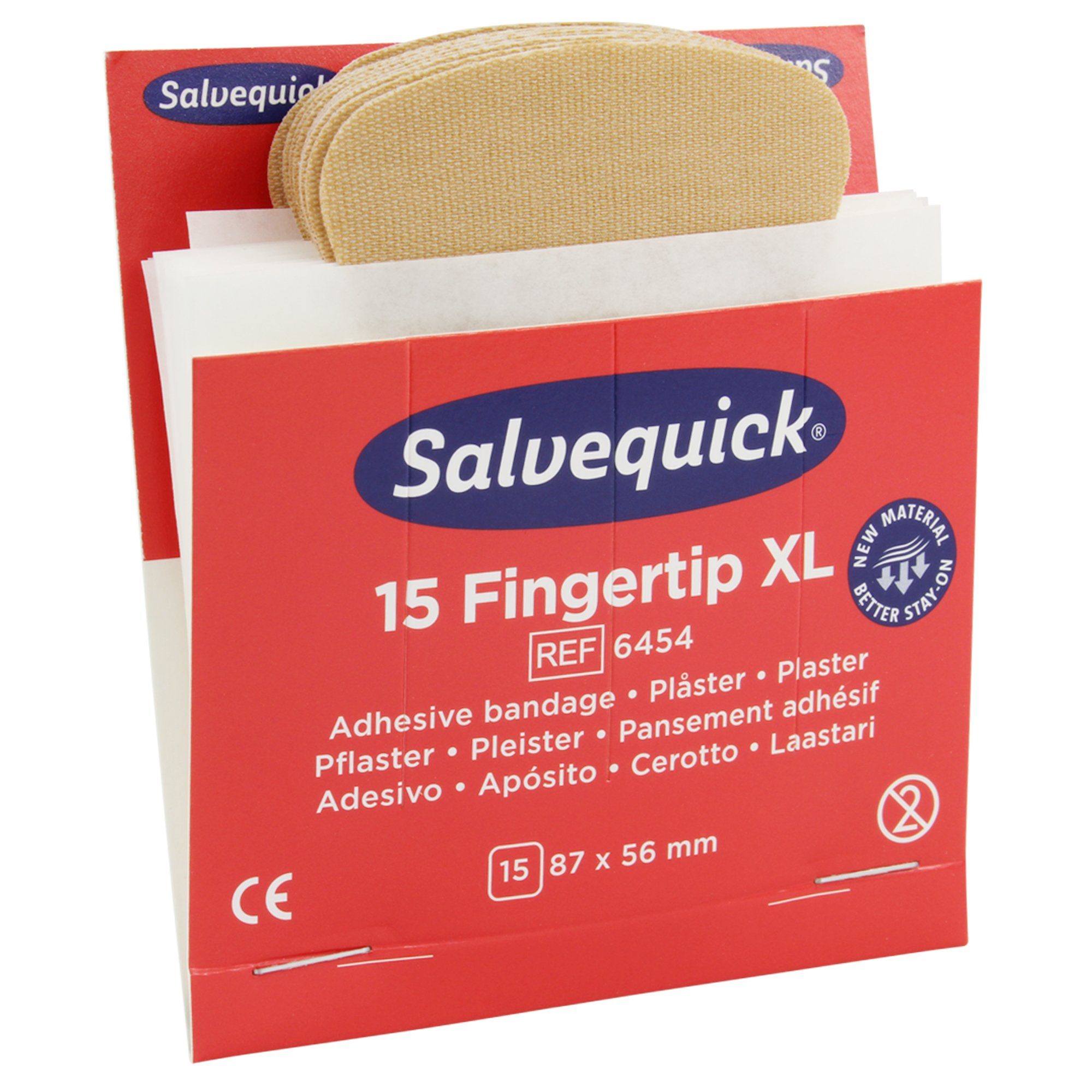 Cederroth Wundpflaster SALVEQUICK® Nachfüllpack 6454 elastisch Fingerkuppenpflaster 15 Stück