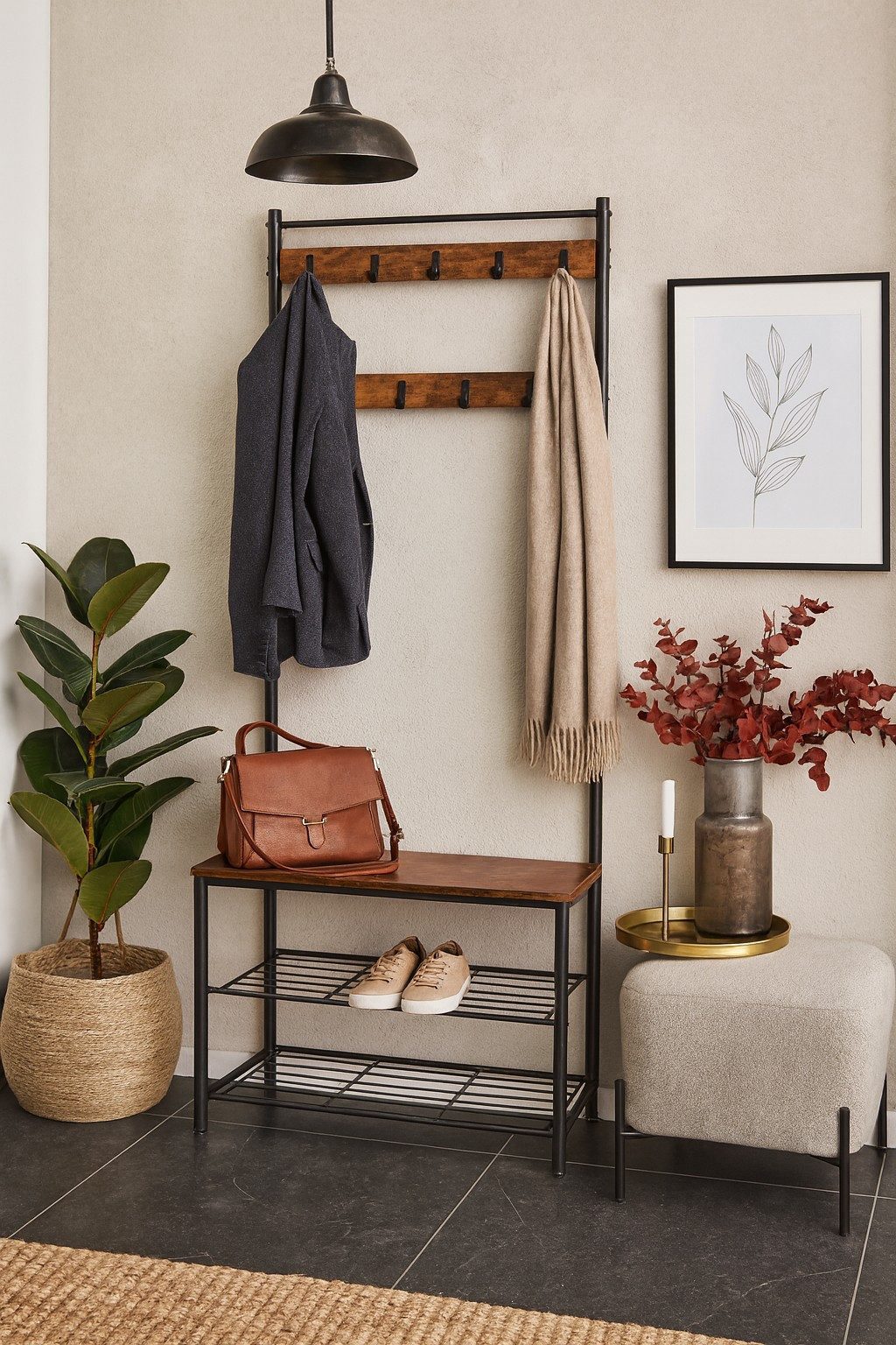 moebel-direkt-online Kompaktgarderobe Moderne Flurgarderobe im Industrial-L günstig online kaufen