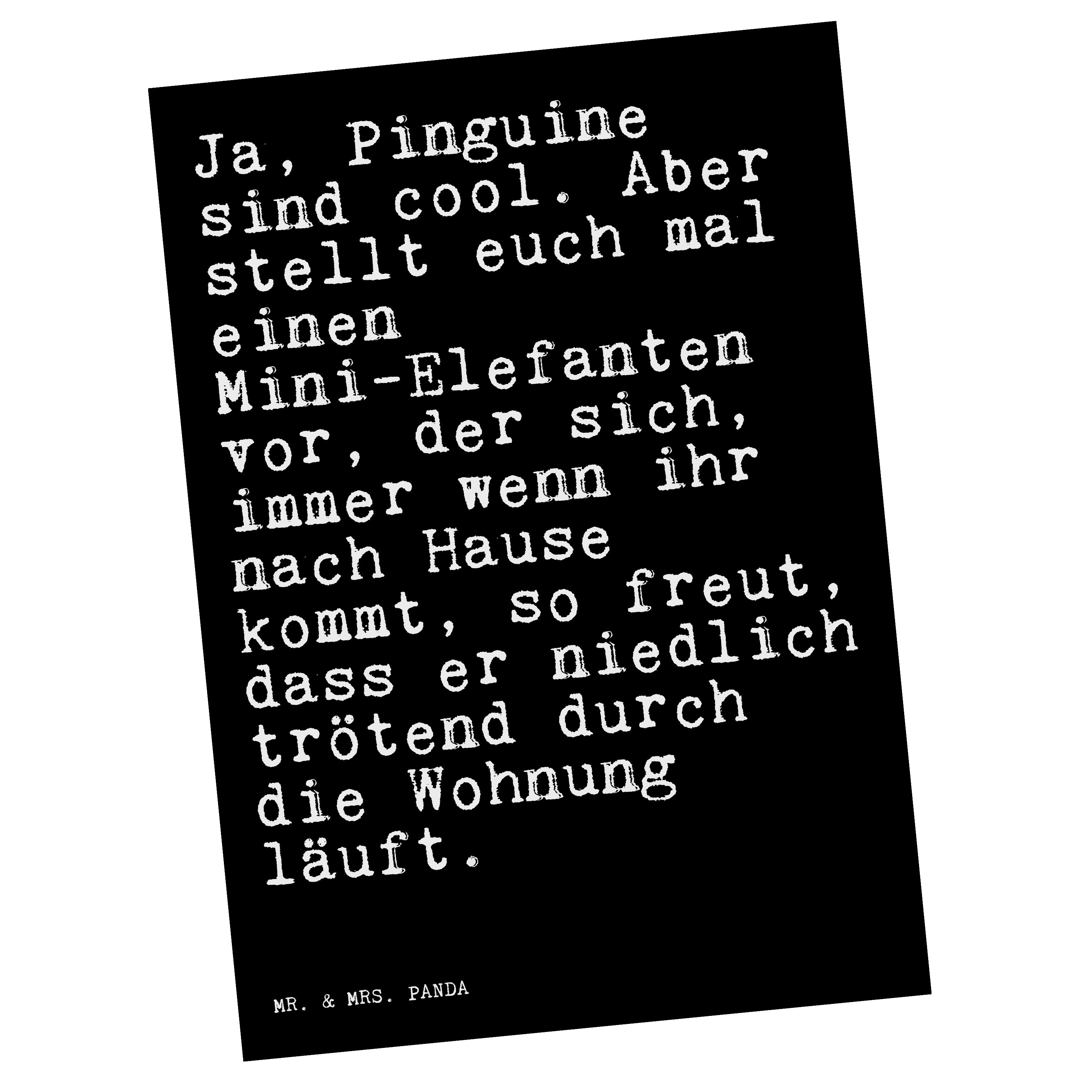 Mr. & Mrs. Panda Postkarte »Ja, Pinguine sind cool.... Schwarz