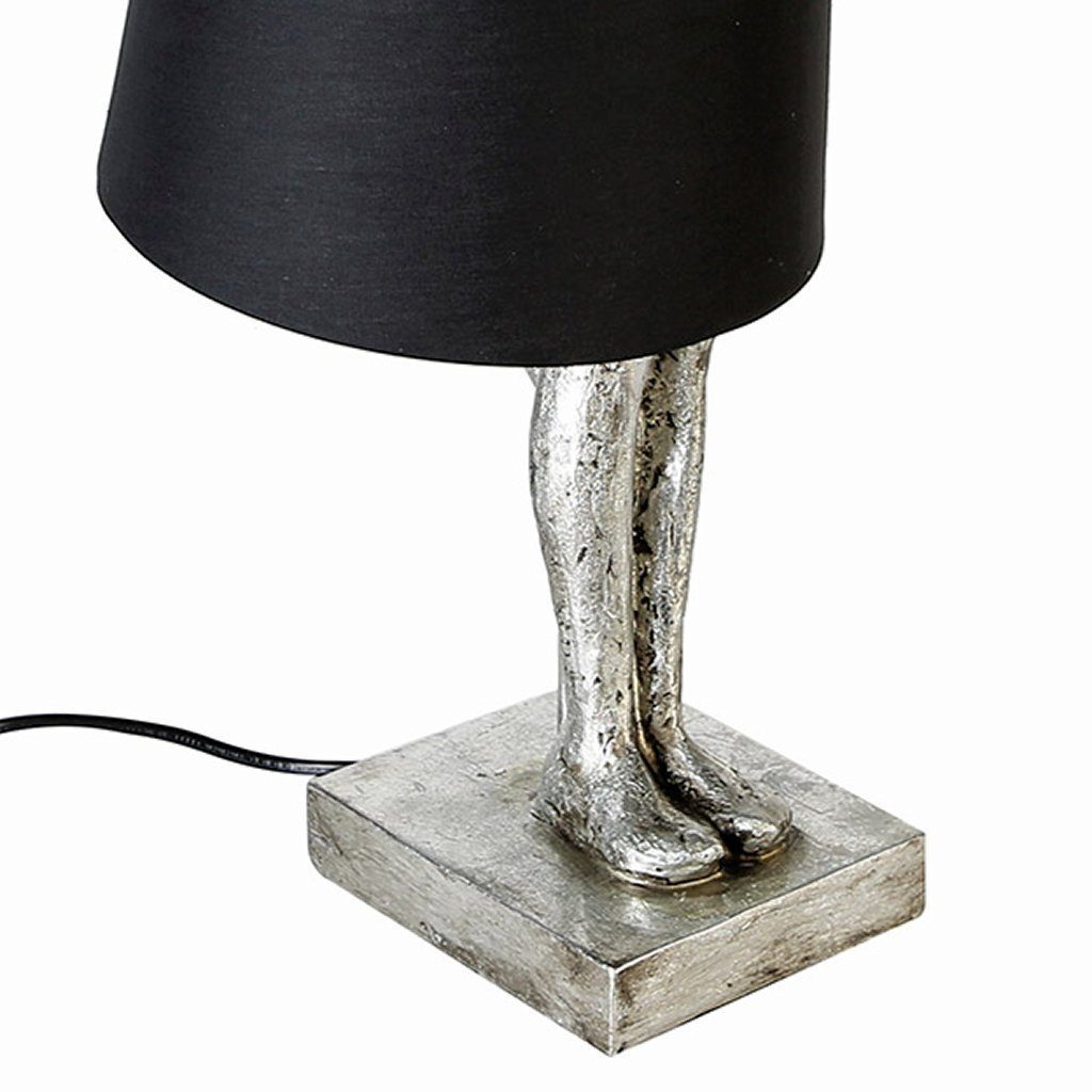 Gilde Poly schwarz silberfarben Casablanca Leuchte Tischleuchte LED, Leuchtmittel, by ohne antik Tischleuchte Man LED