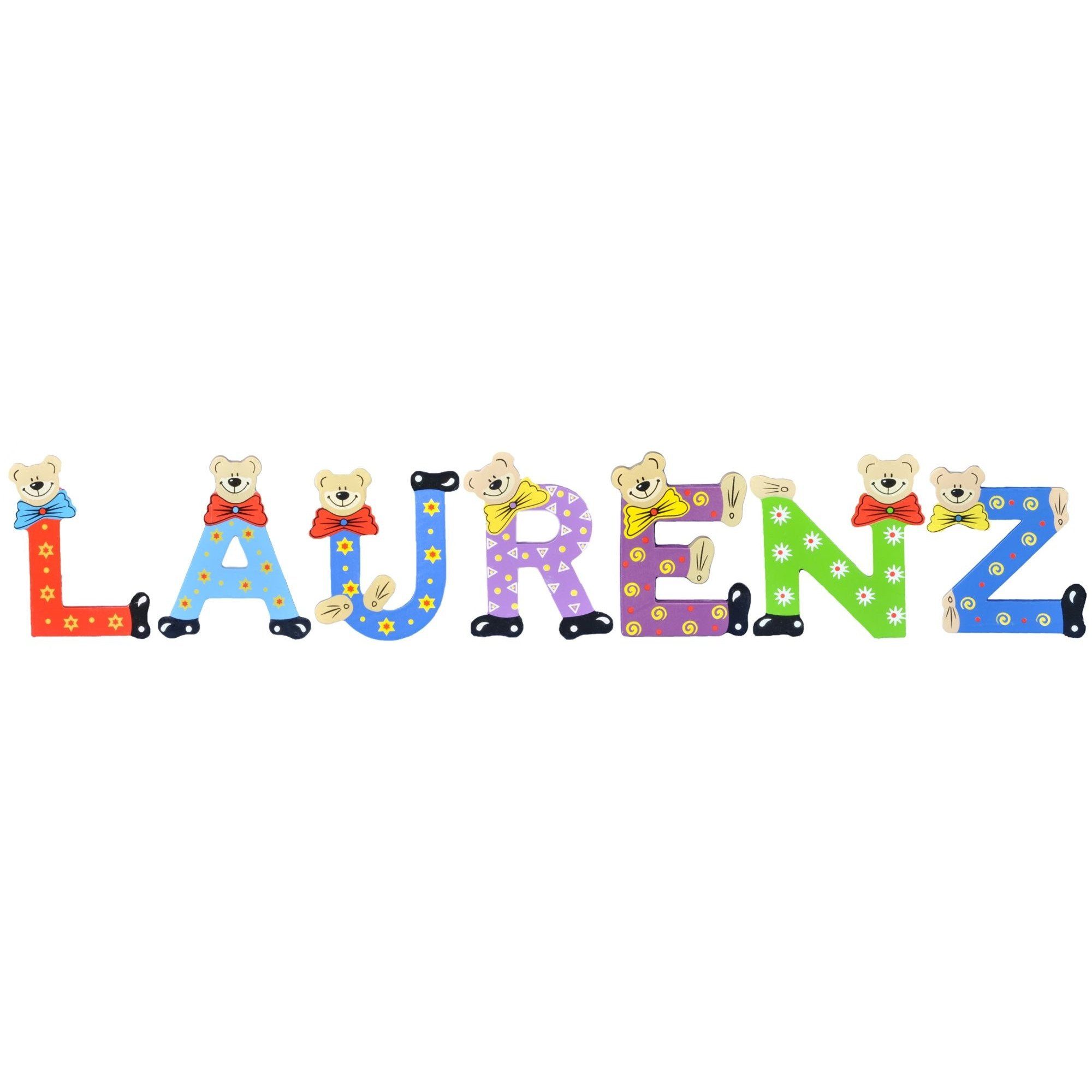 Kinder 7 - LAURENZ Holz-Buchstaben Playshoes (Set, Namen-Set, Deko-Buchstaben St), sortiert