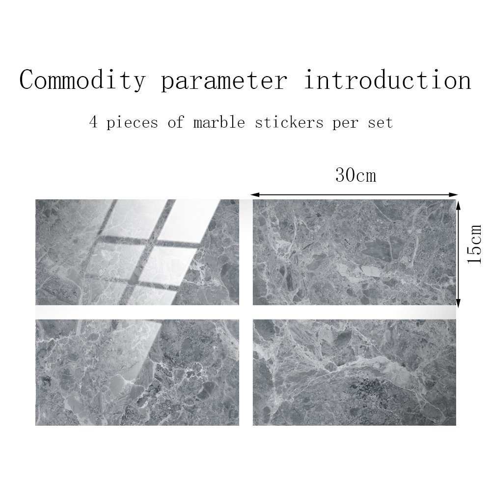 COOL-i ® Fliesenaufkleber, 4St PVC Marmormuster Selbstklebende,(30×15cm) günstig online kaufen