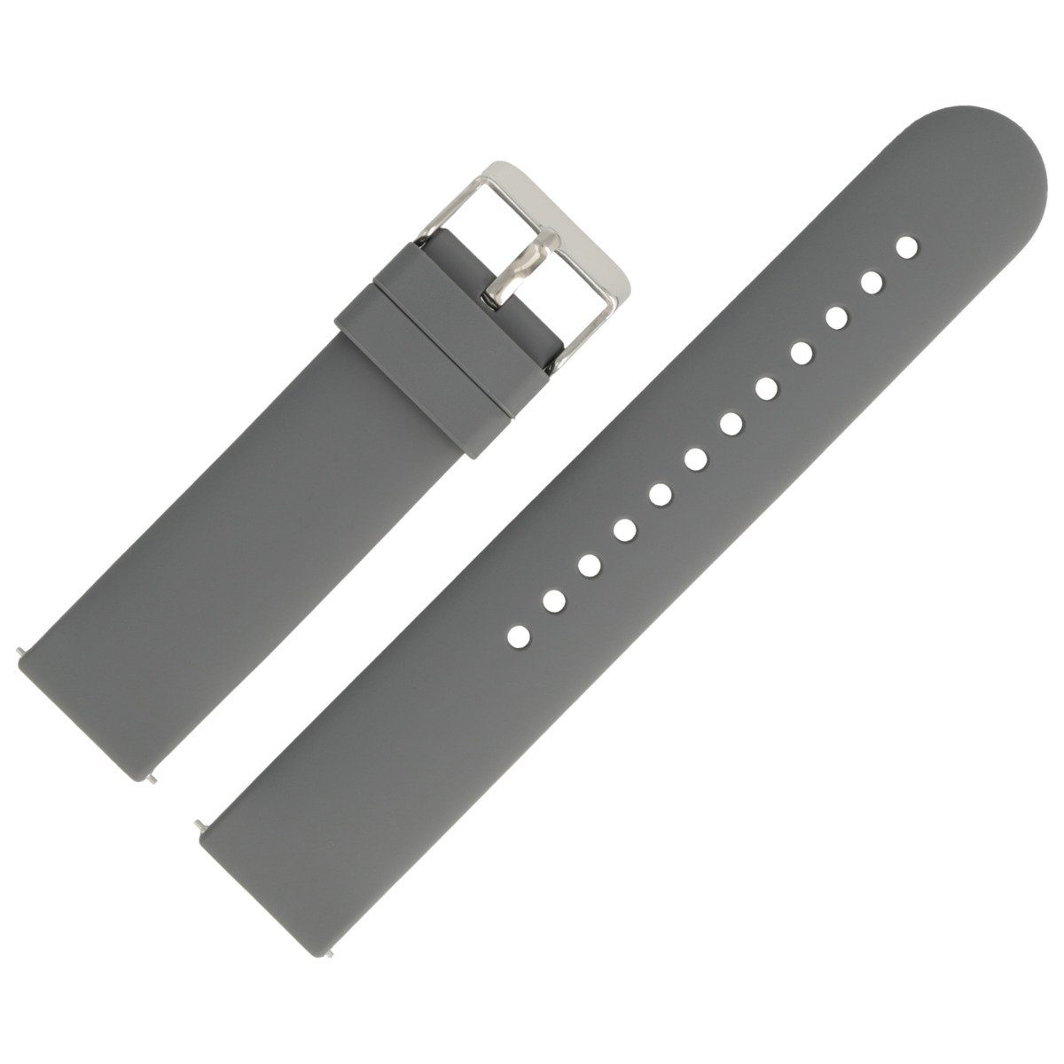 MARBURGER Uhrenarmband 22mm Silikon Fitness Smartwatch XL Extra Lang Grau