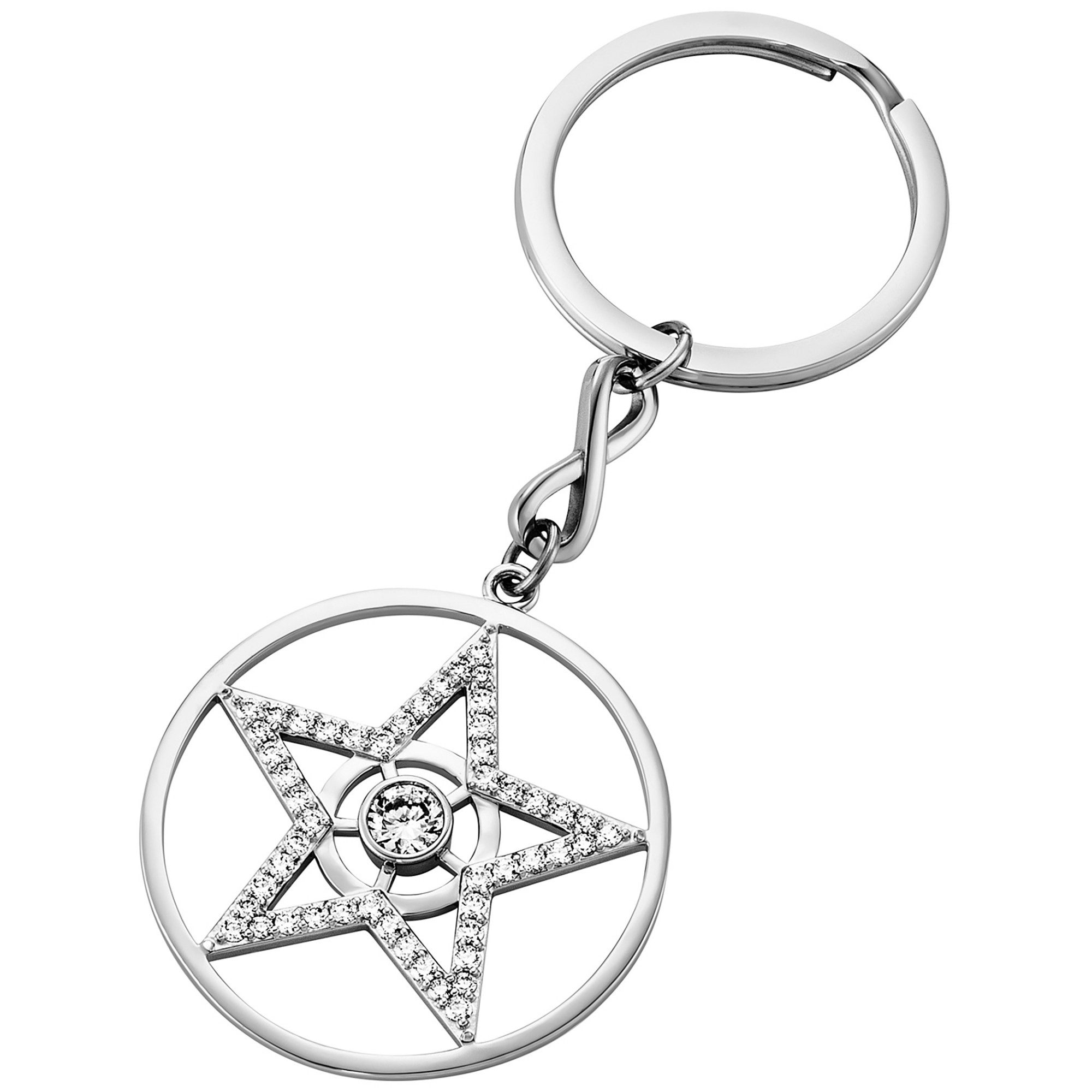 Julie Julsen Schlüsselanhänger Edelstahl silberfarben Stern Zirkonia