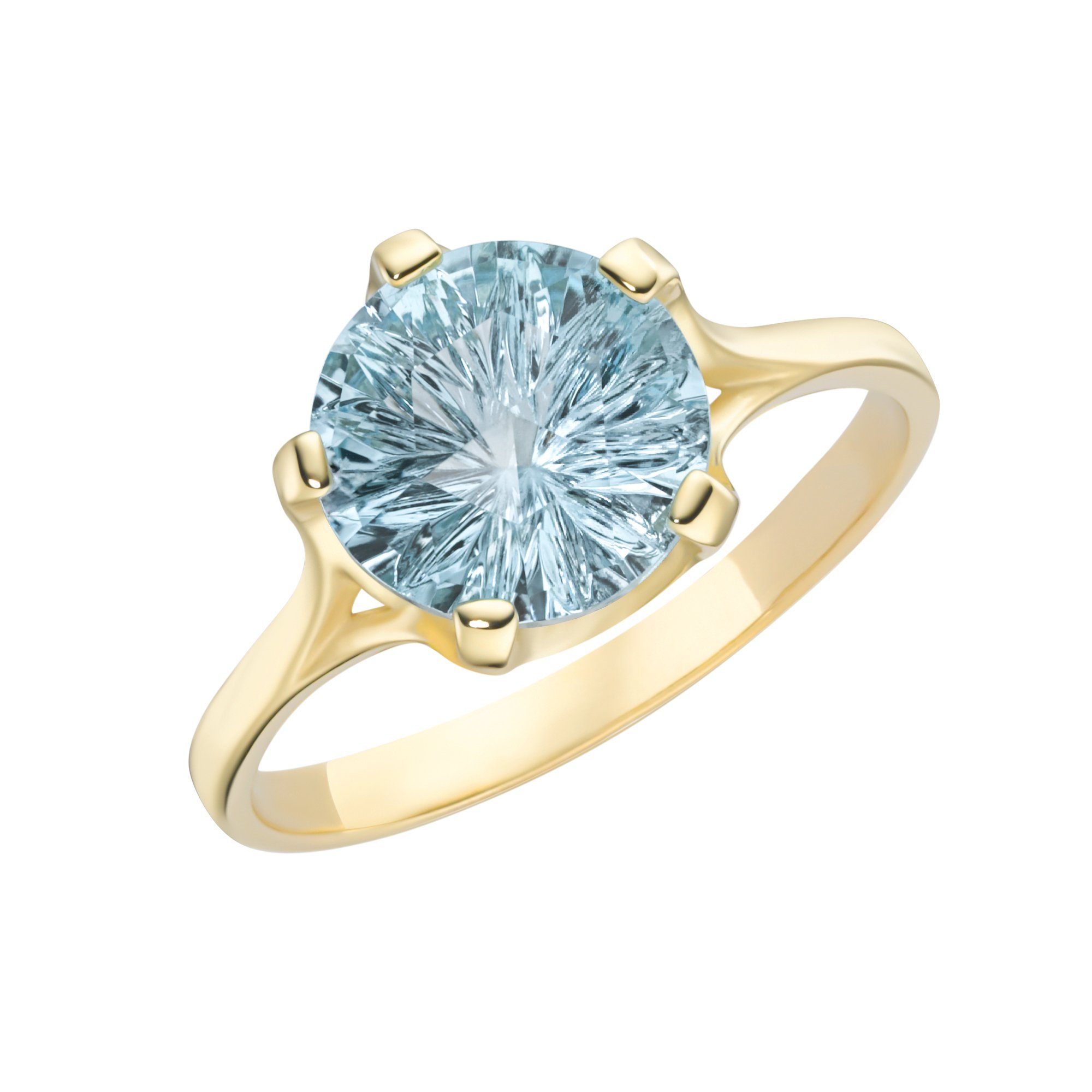 Goldring mit rundem Edelstein, Gold 375
