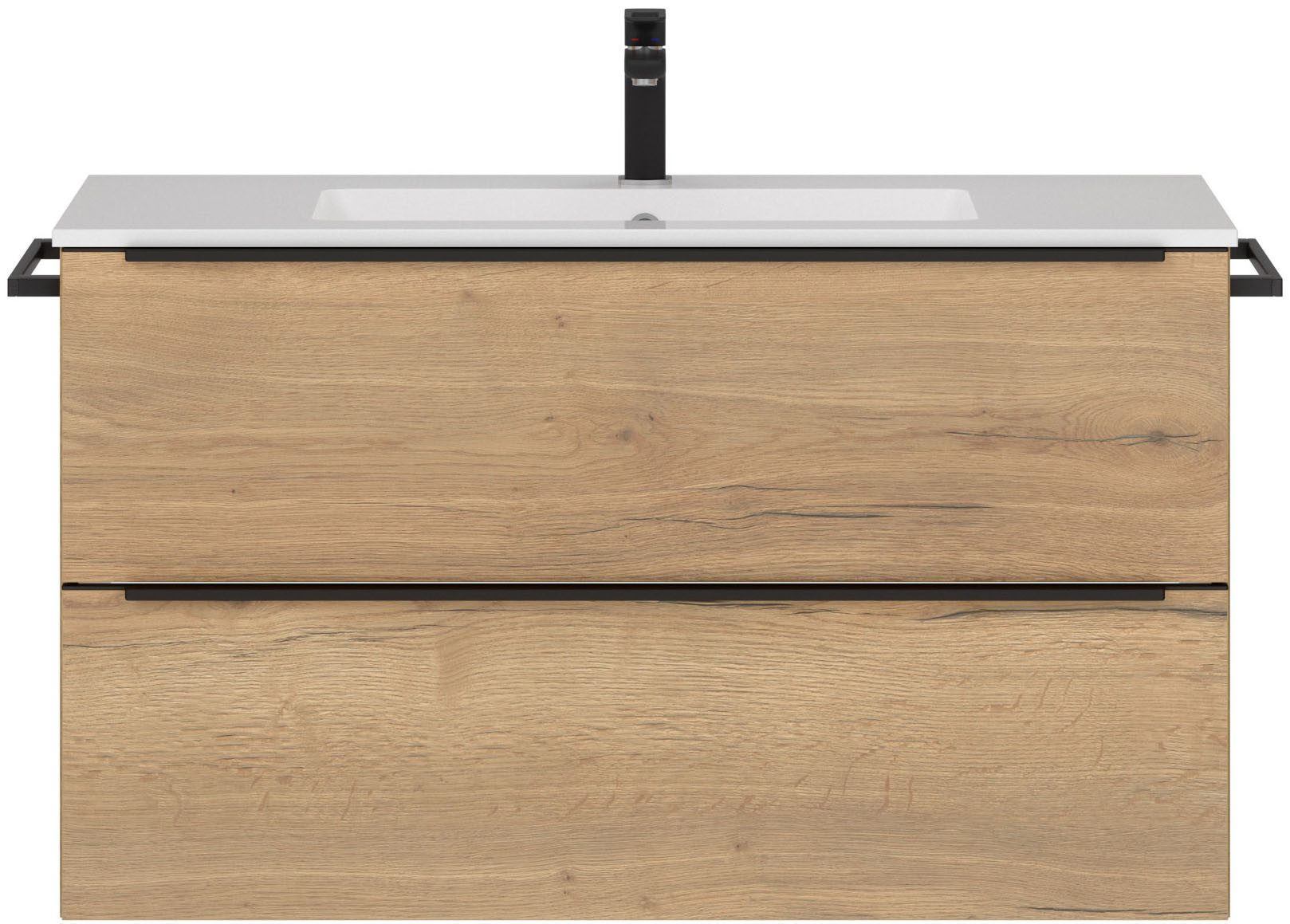 nobilia® Waschtisch-Set Levere, (1-St., vormontiert, mit Soft-Close), in vier Breiten