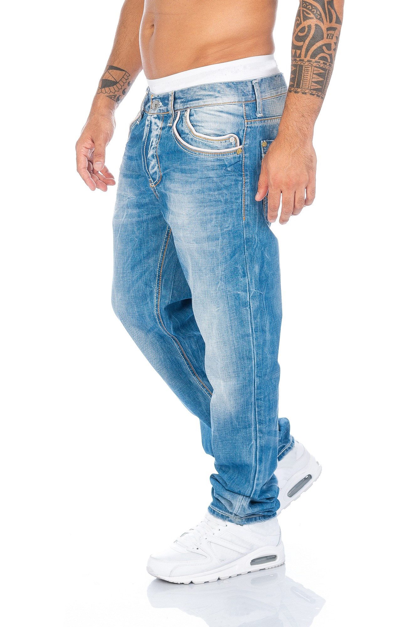 Cipo & Baxx Regular-fit-Jeans Herren Jeans Hose mit Kontrastnähten und styl günstig online kaufen