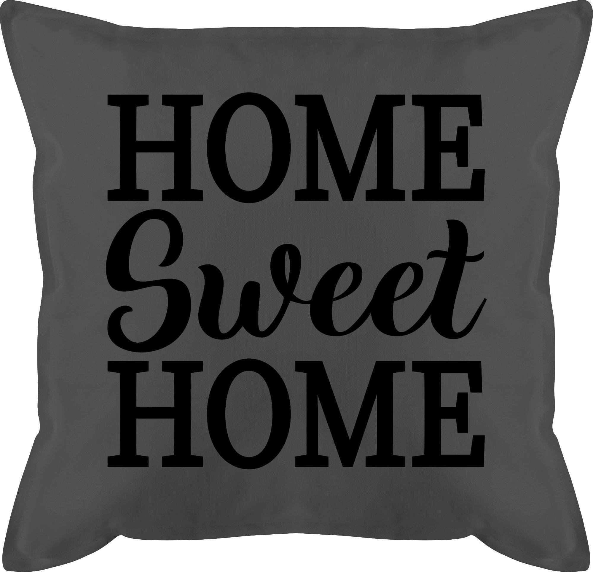 1 Home Dekokissen schwarz, Statement Home- Sweet Shirtracer Grau